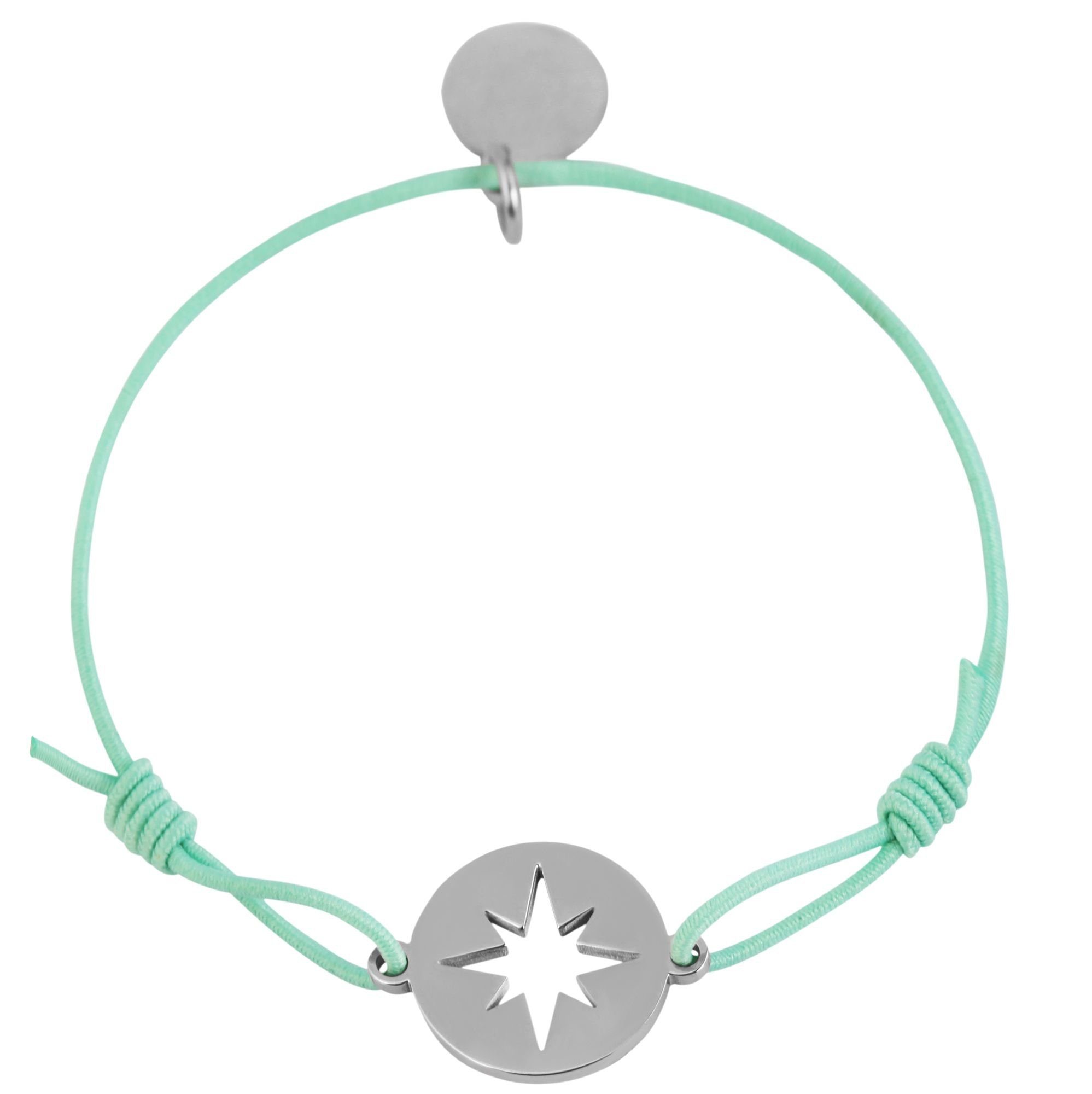 AKZENT Lederarmband Tifa Damen Edelstahlelement aus Armband Textil Grün mit (einzeln)