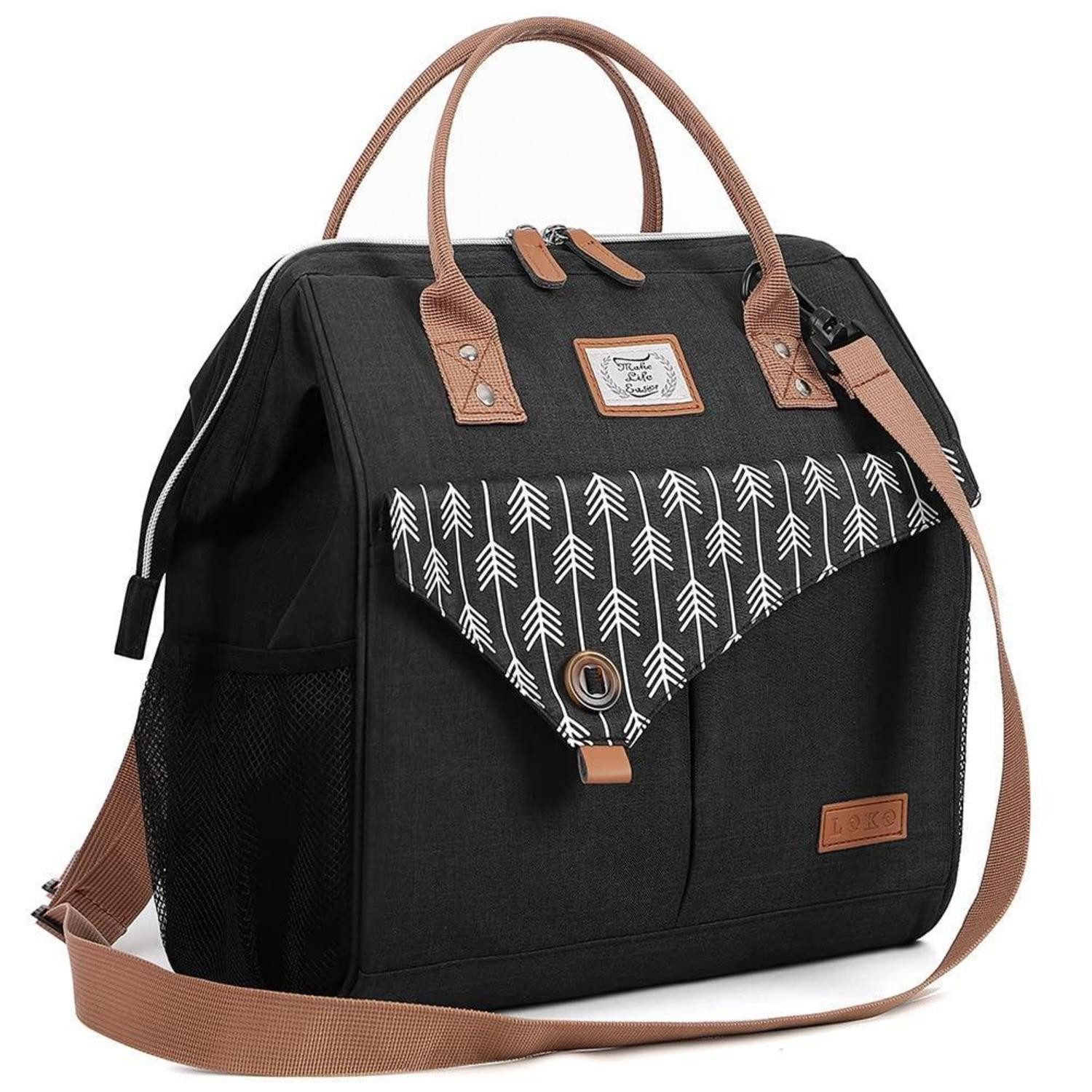 Kühltasche Kühltasche Damen Schulterriemen isoliert auslaufsicher 15L Schwarz