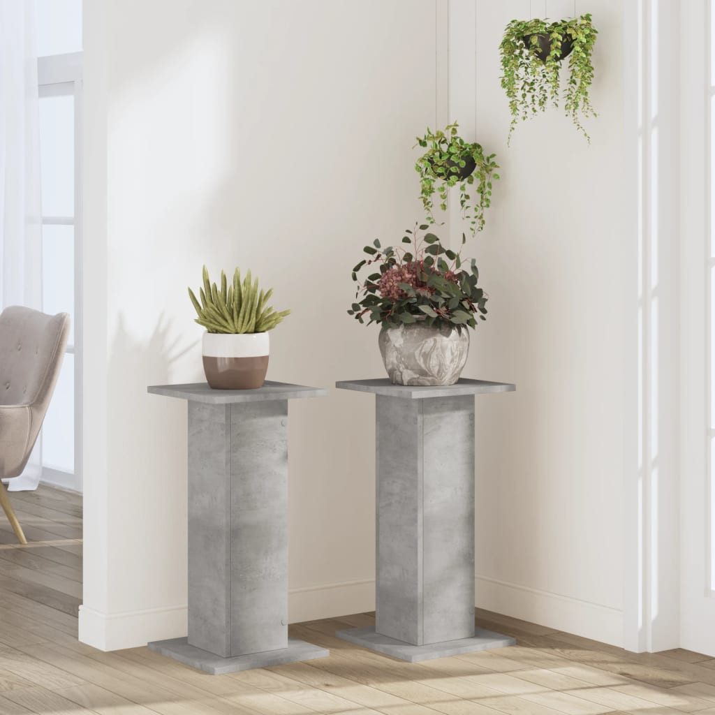 vidaXL Blumenständer Pflanzenständer 2 Stk. Betongrau günstig online kaufen