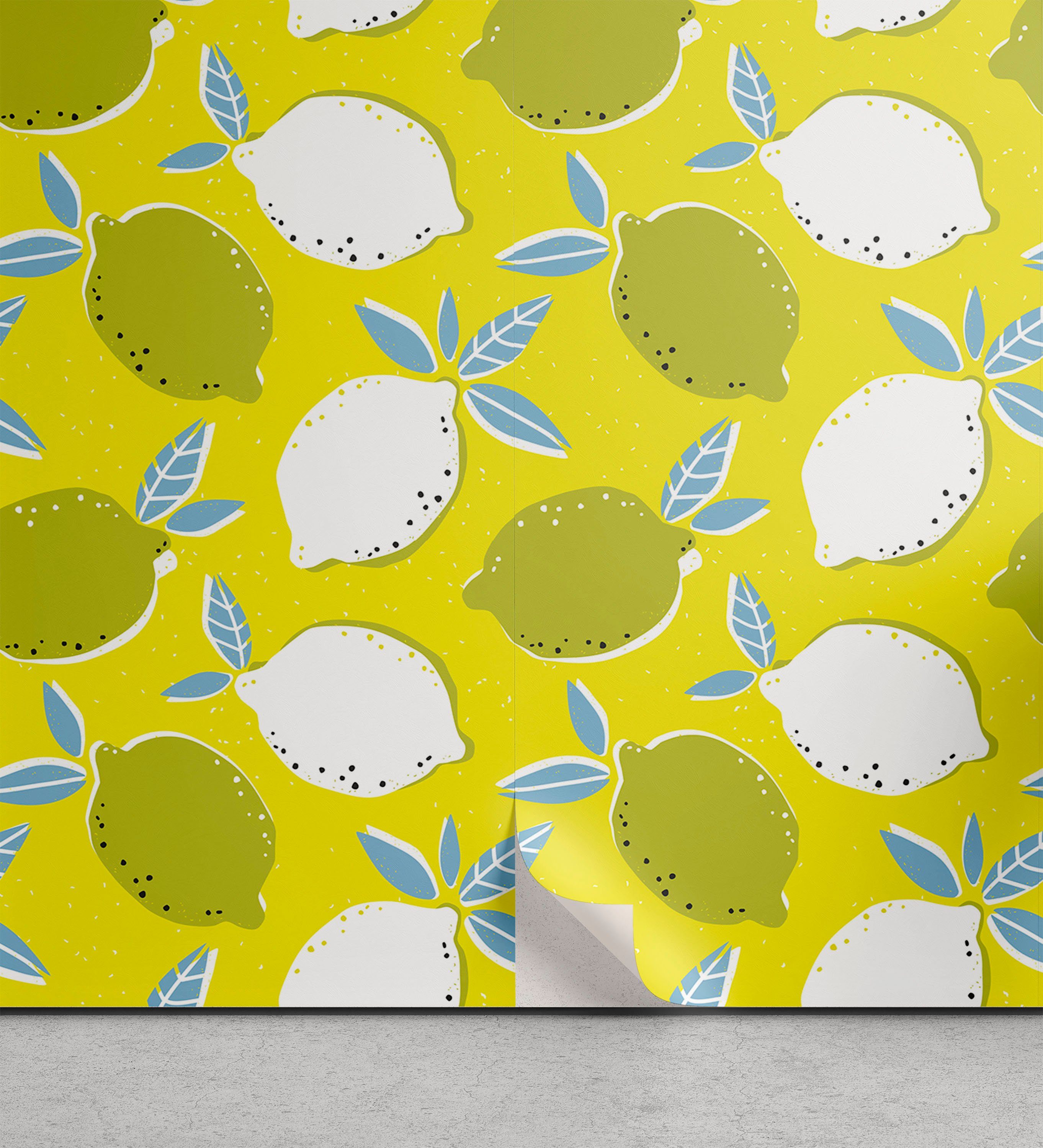 Abakuhaus Vinyltapete selbstklebendes Wohnzimmer Küchenakzent, Zitrone Hand gezeichnet Big Sour
