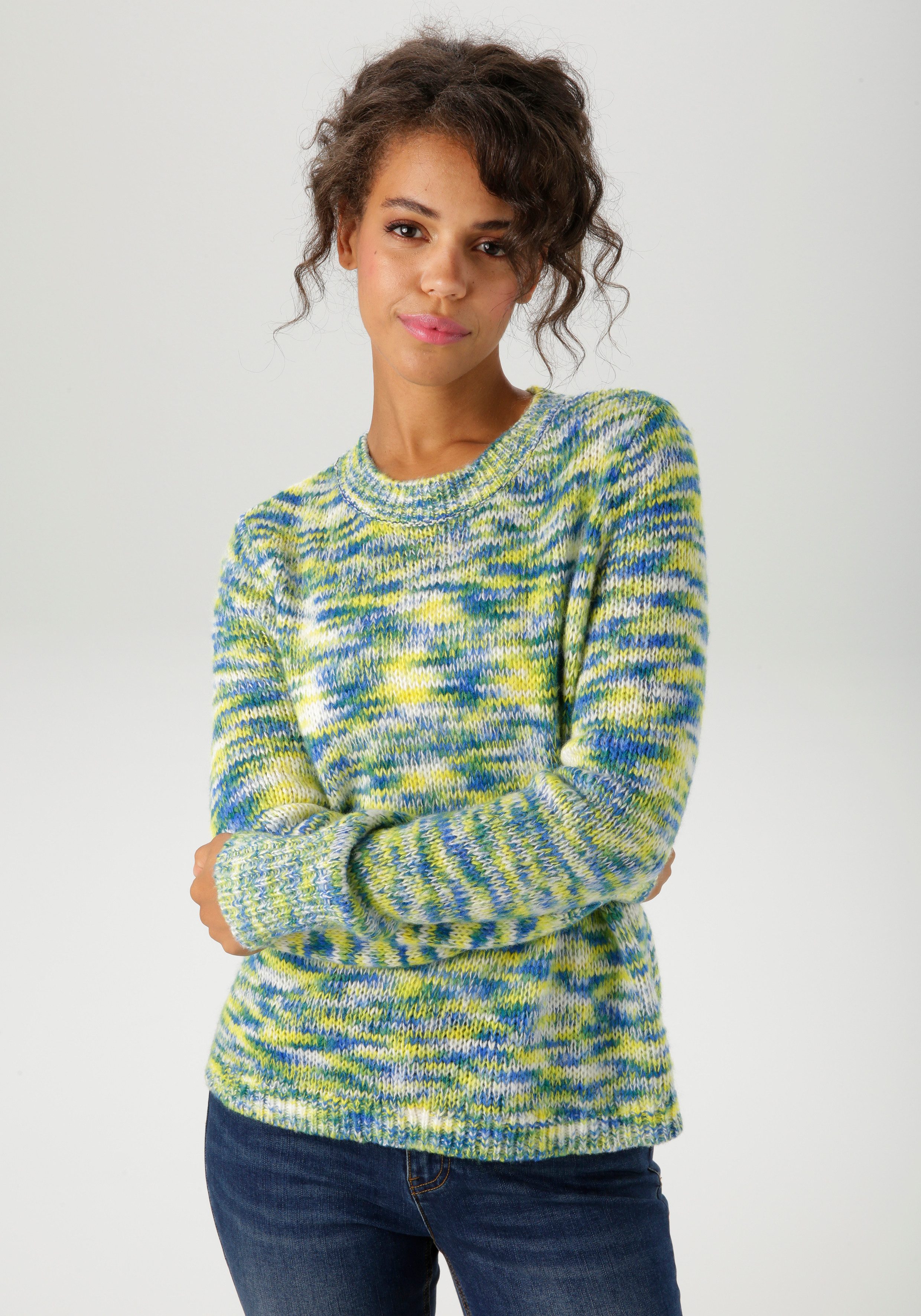 Aniston CASUAL Strickpullover aus trendigem Multicolor-Garn günstig online kaufen