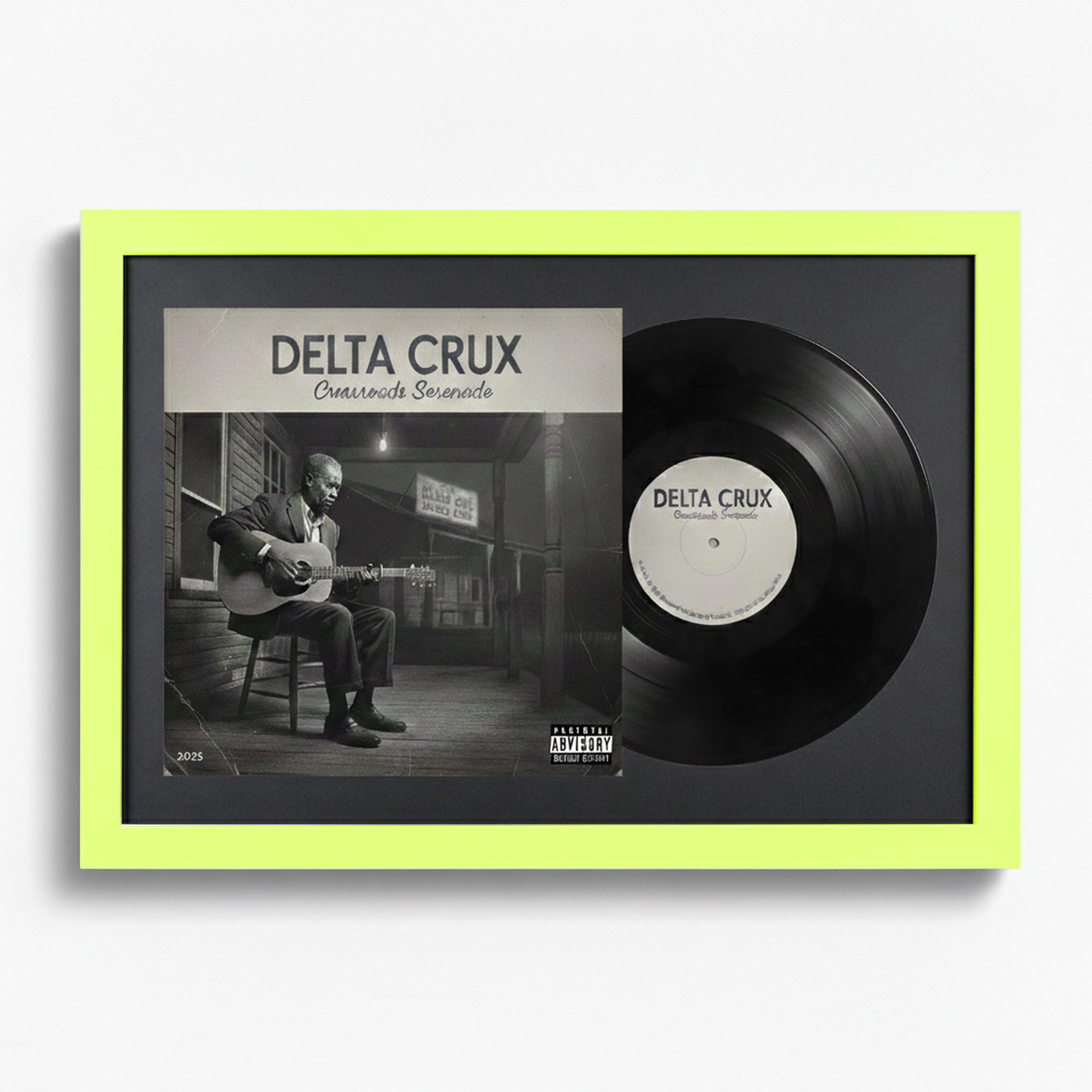 K-Möbel Bilderrahmen Schallplatten Rahmen für Vinyl und Cover, (1 St), mit Passepartout