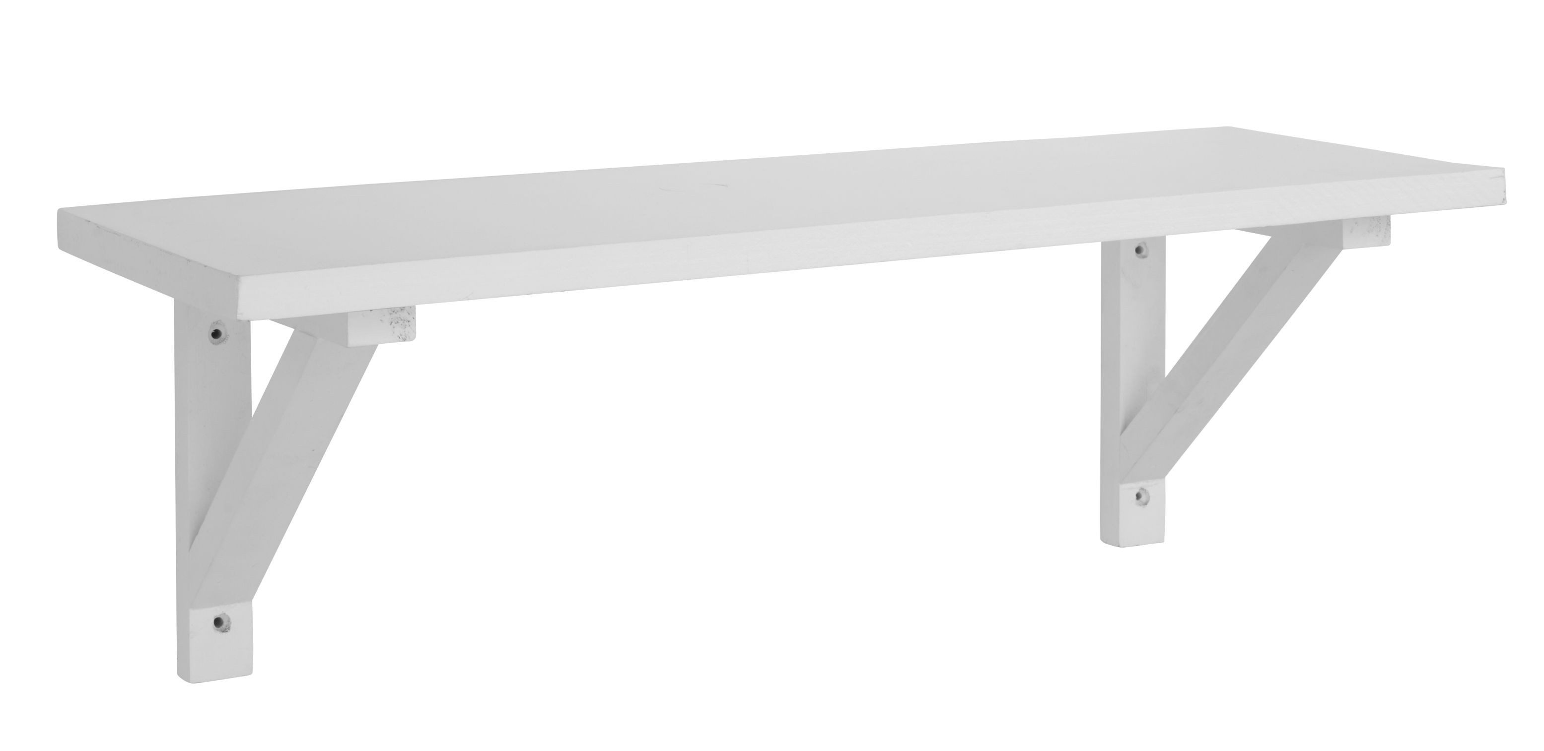 Ib Laursen Wandregal Ib Laursen - Wandregal Regal Regalbrett mit Trägern 60x20cm Holz Weiß