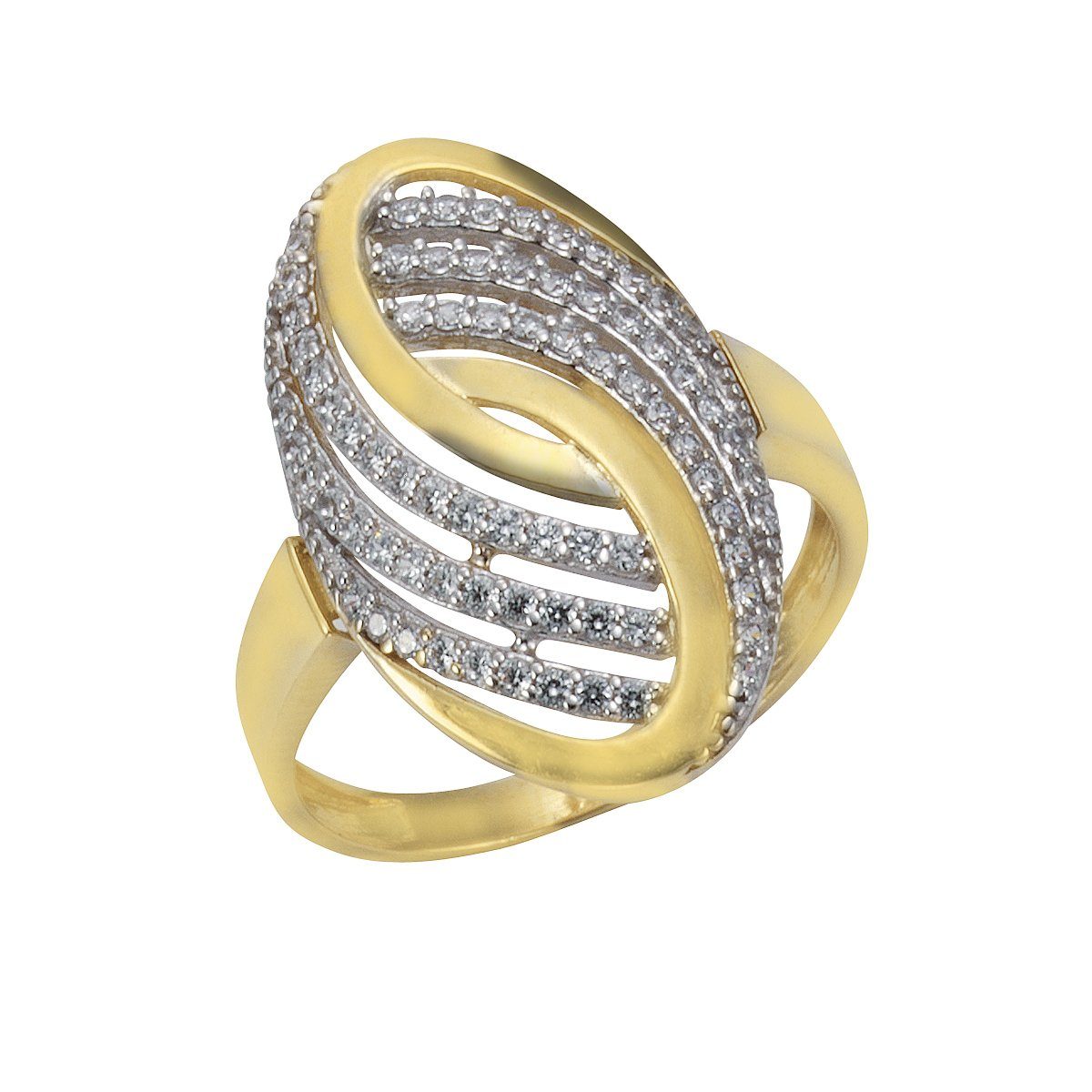 Fascination by Ellen K. Fingerring 375 GG bicolor Zirkonia