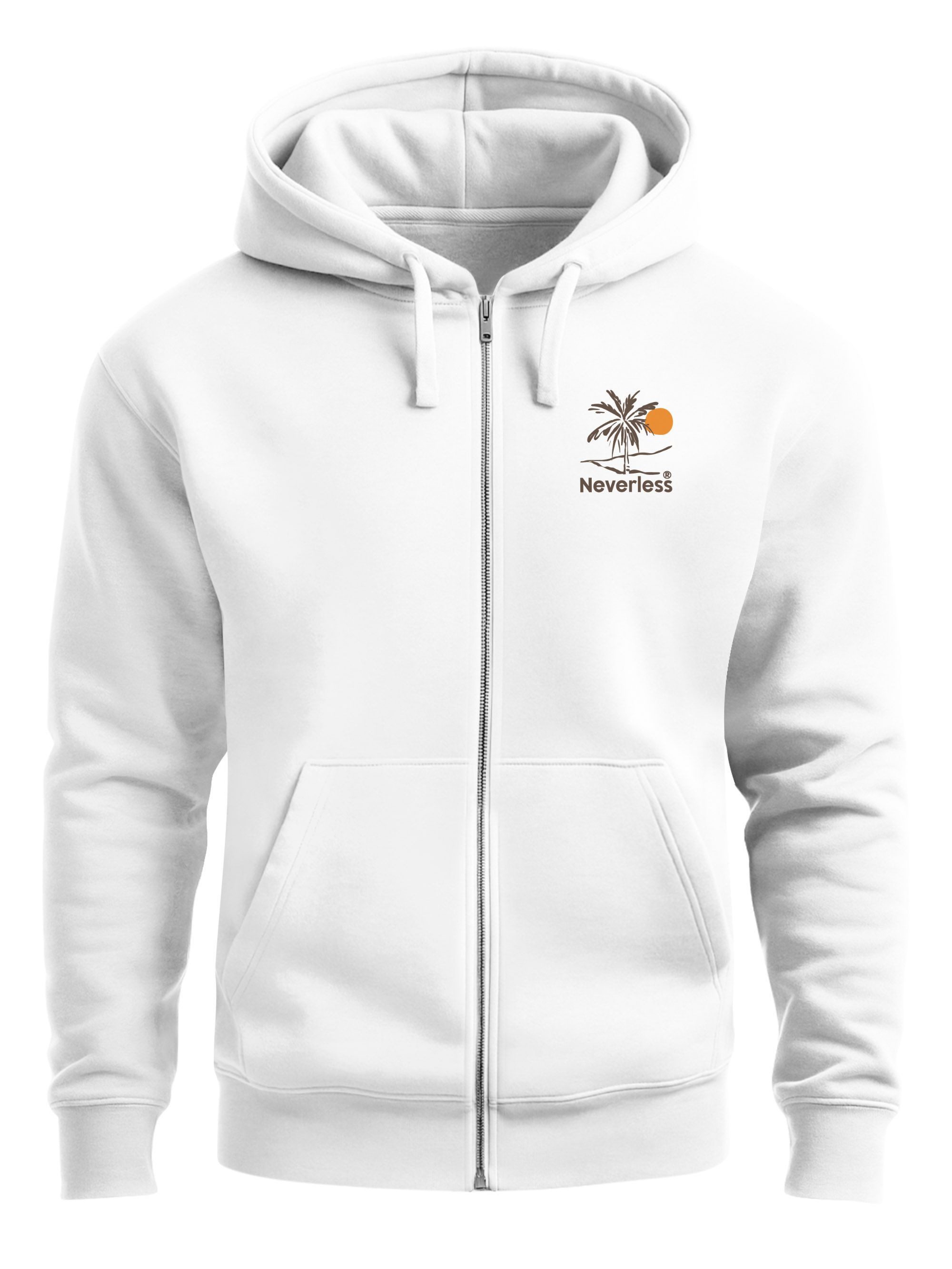Neverless Sweatjacke Herren Sweatjacke Backprint Palme Graphic Design Zipjacke Zip-Hoodie – Bild 4 von 5