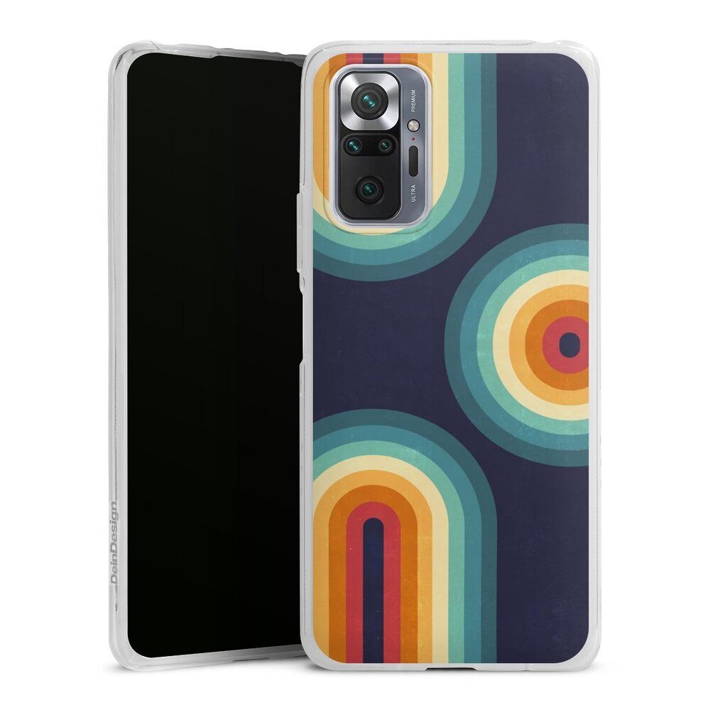 Handyhülle Retro bunt Regenbogen Double Rainbow on Blue