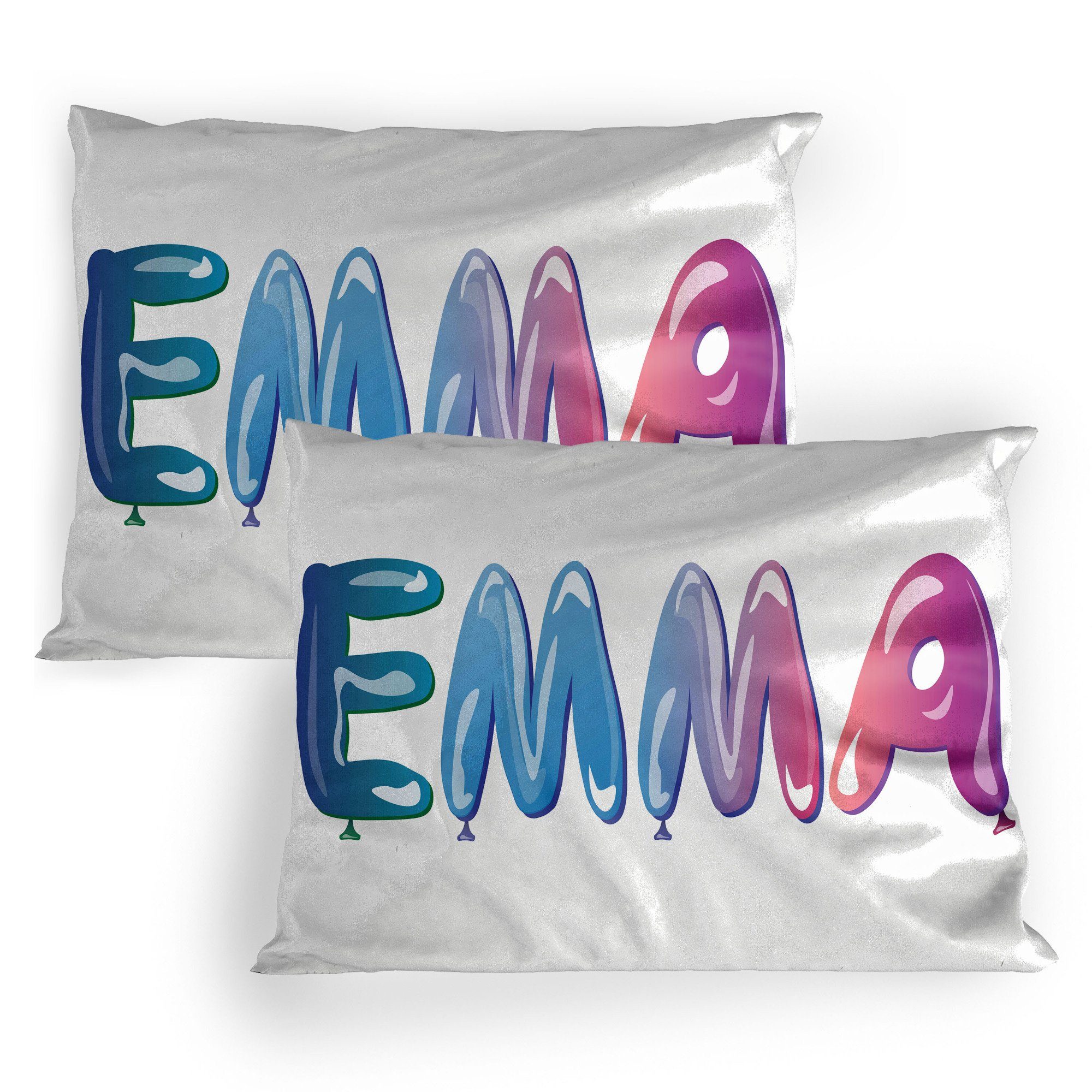 Kissenbezüge Dekorativer Standard Gedruckter Kissenbezug, Abakuhaus (2 Stück), Emma Feminine Ballon-Namen