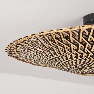 hofstein Deckenleuchte »Castelgiocondo« Deckenlampe aus Bambus/Metall in Natur/Schwarz, ohne Leuchtmittel, Leuchte, Boho-m. Schirm in Gitter-Optik u. Lichteffekt, Ø60cm, E27