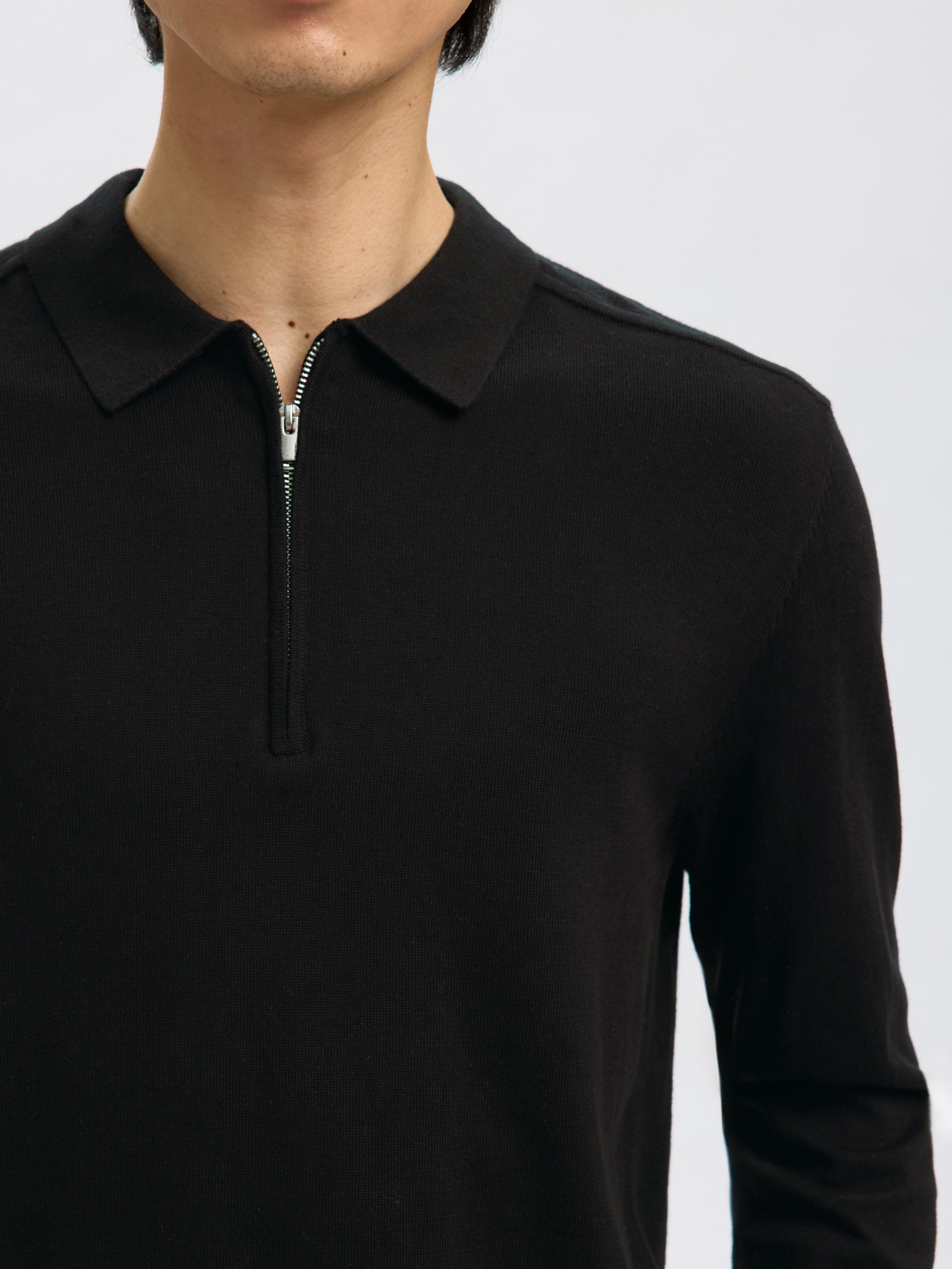 Selected Polokragenpullover SLHBERG LS HALF ZIP POLO NOOS