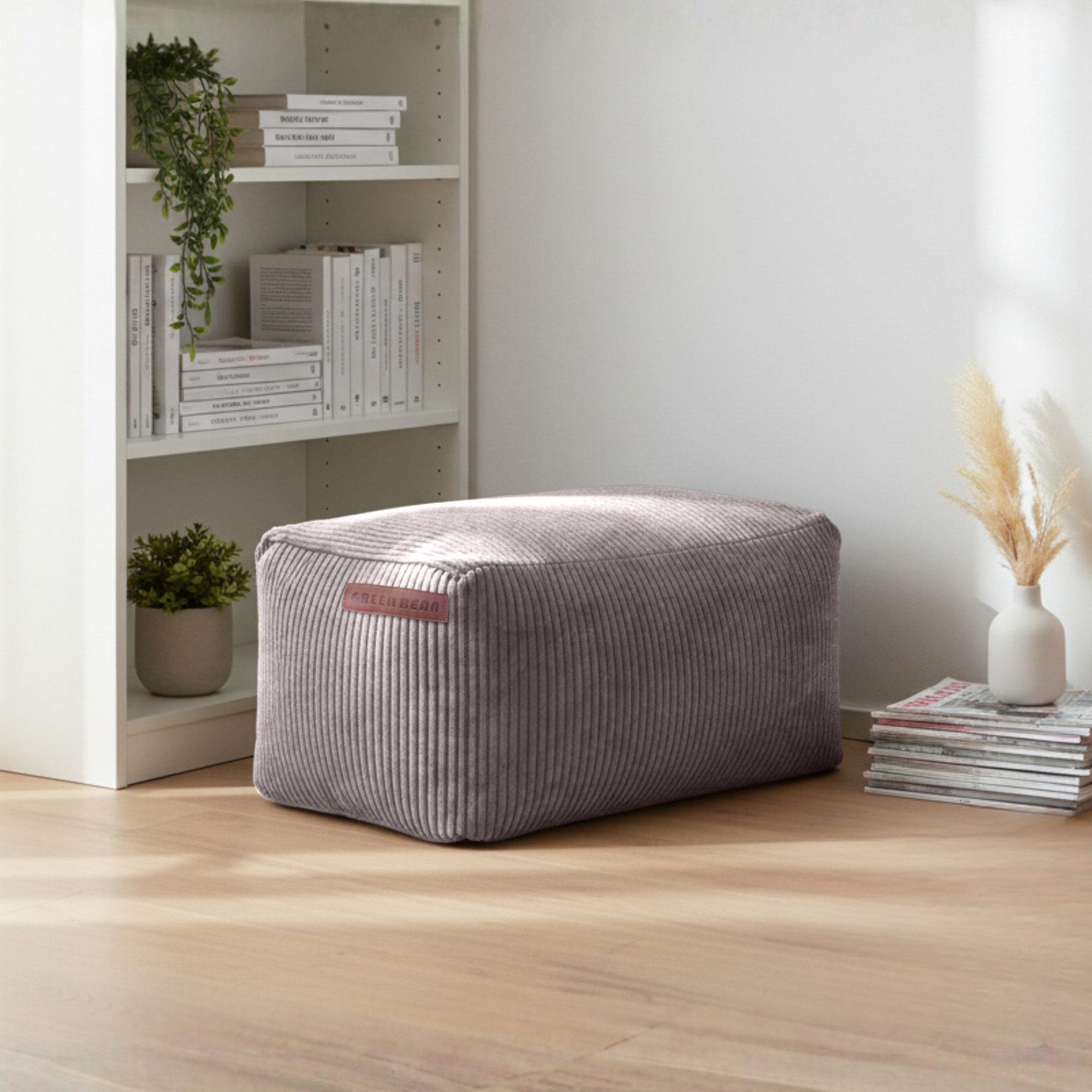 Green Bean Pouf Ottomane Cord (Indoor Sitzhocker Sitzkissen Fußhocker Relax-Sessel, Made in Germany), die ideale Ergänzung zum Sitzsack – Bild 3 von 5