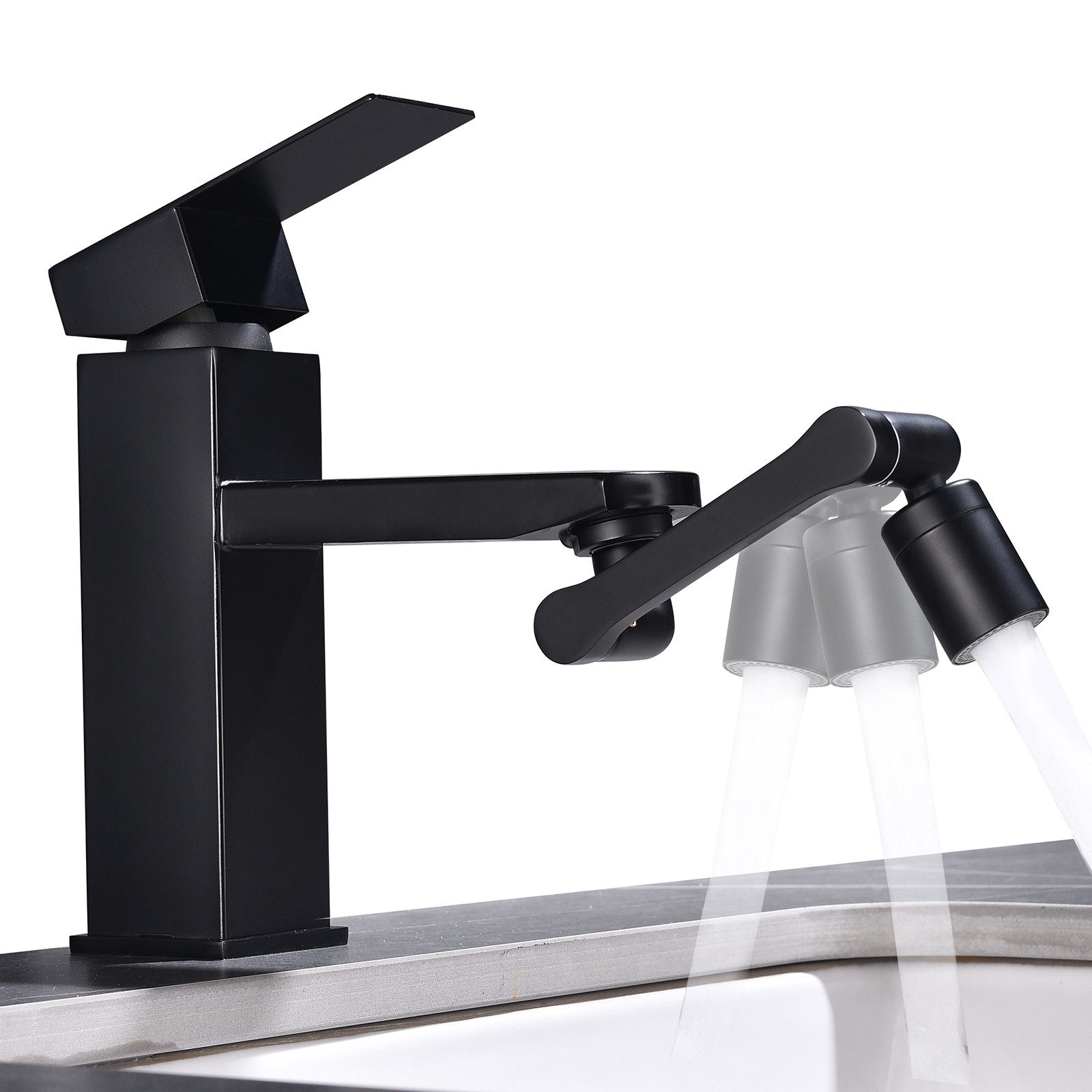 HOMELODY Waschtischarmatur Wasserhahn Badarmatur mit schwenkbarem Luftsprud günstig online kaufen