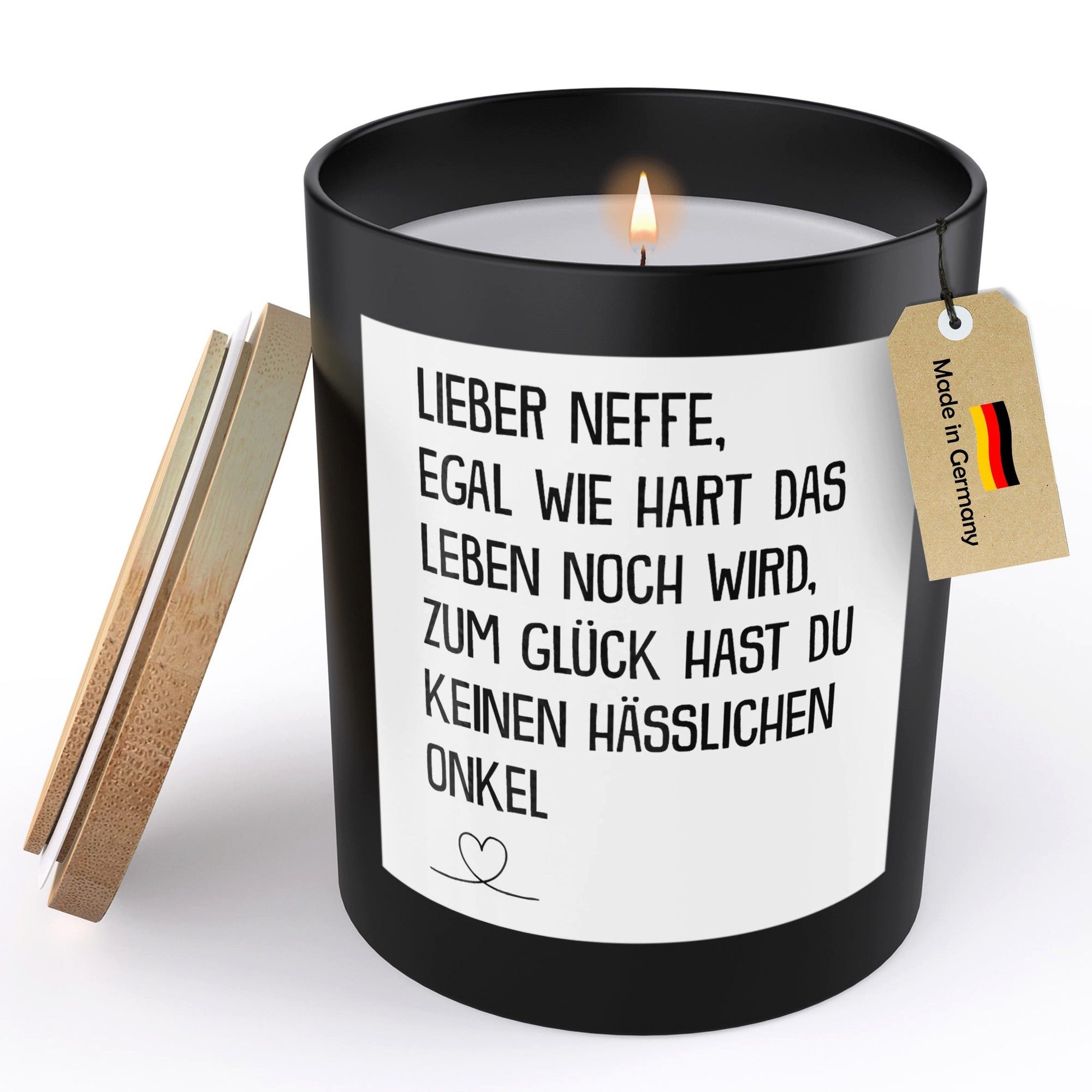 Duftkerze Deko Neffe Geschenk v. Onkel Jungs 18. Geburtstag Firmung Weihnachten