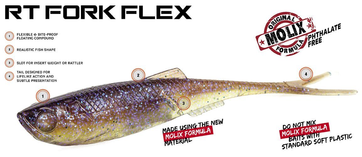 - Mixed Fork RT / 1 Pack Molix 15,25cm Molix Flex (6) Kunstköder Gummifisch