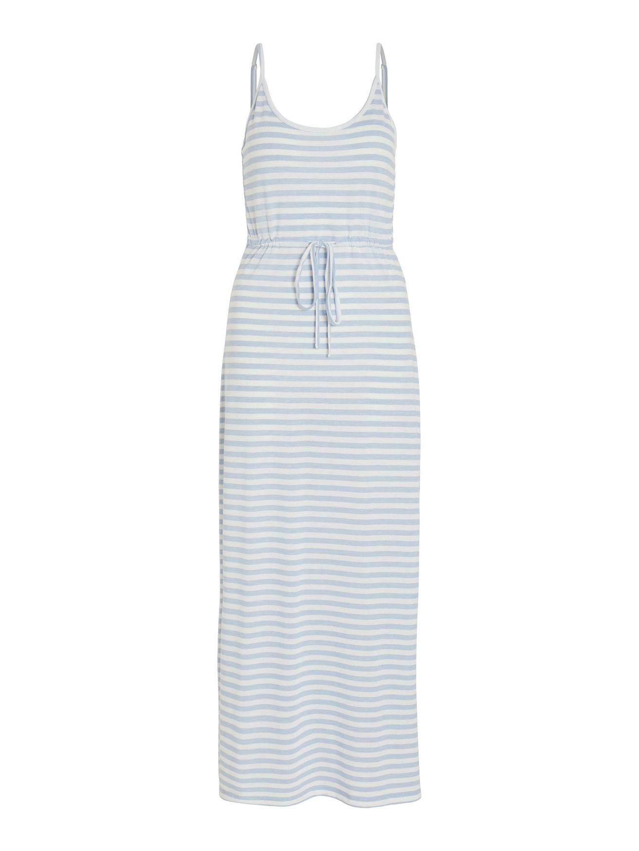 Vila Shirtkleid Blau Tunnelzug Maxi Dress mit in (lang) Kleid 5733 VIMOONEY Jersey