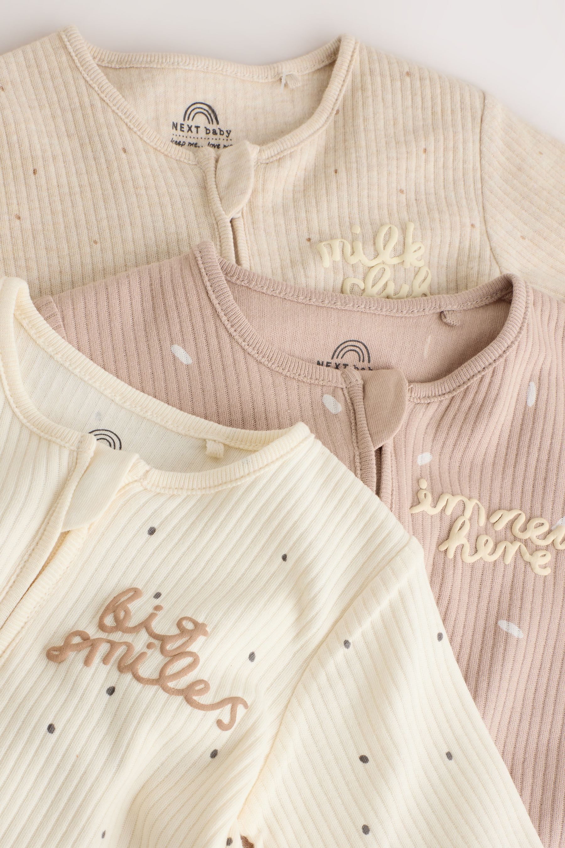 Next Schlafoverall Babyschlafanzüge mit Zweiwege-RV, 3er-Pack (3-tlg)