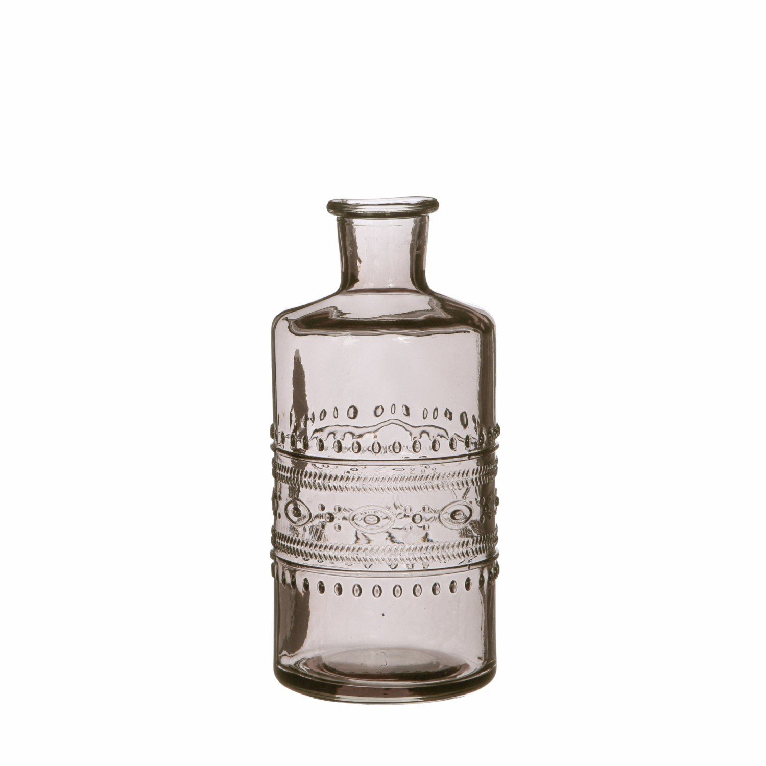 NaDeco Dekovase Glas Flasche Porto in Grau h. 15,8 cm Ø 7,5 cm
