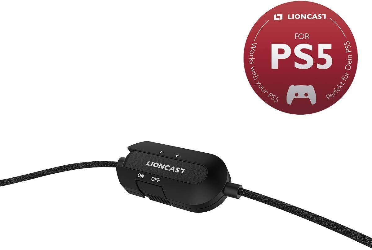 Geschlossene Headset leicht Headset lx20 Ear) Stereo-Sound, mit mit Lioncast Mikrofon Gaming-Headset (Kopfhörer Over - Weiss Gaming