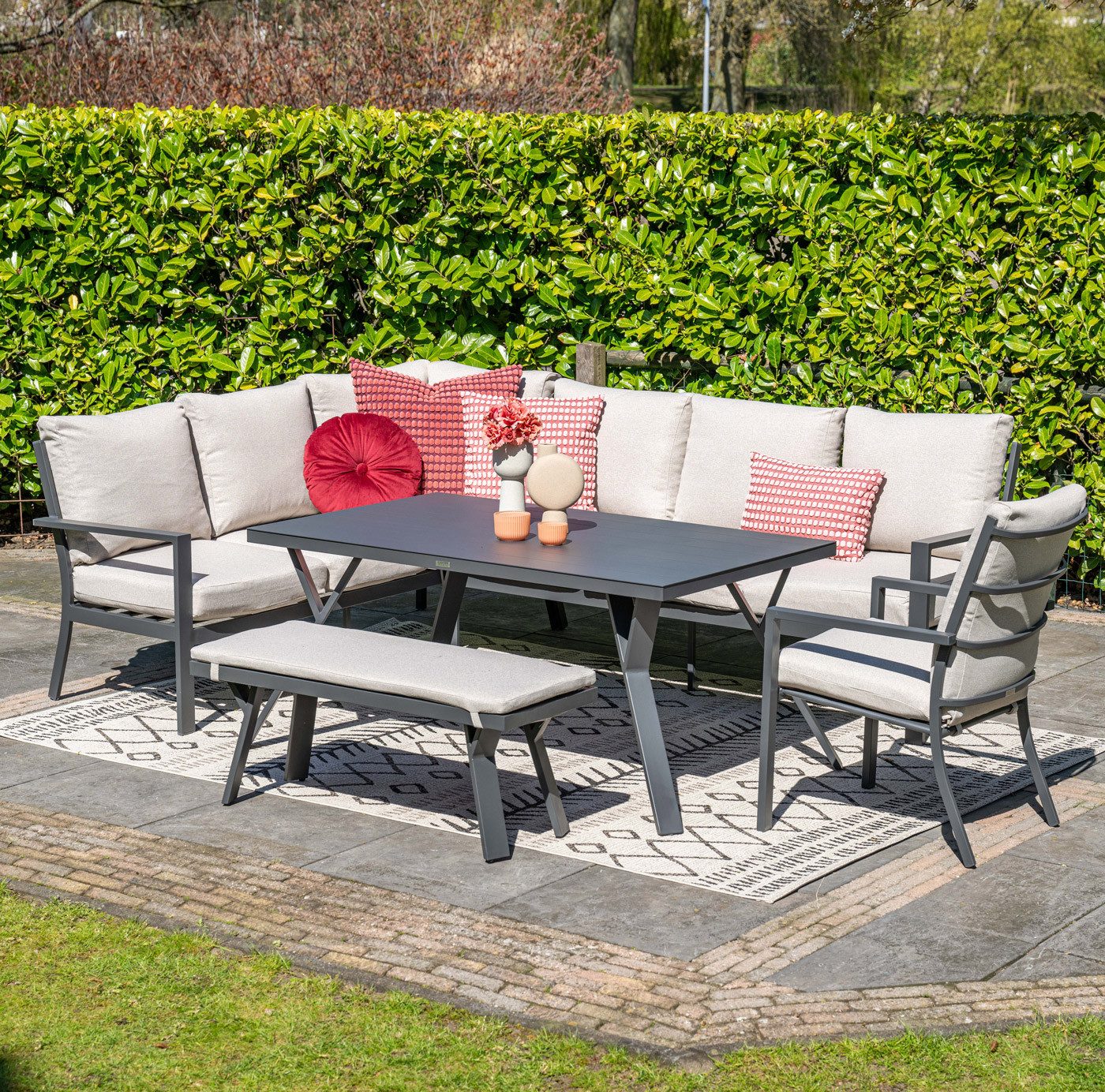 Garden Impressions Gartenlounge-Set Sergio 3-teilig, Premium Dining Ecklounge, Gartenmöbelset, (3-tlg)