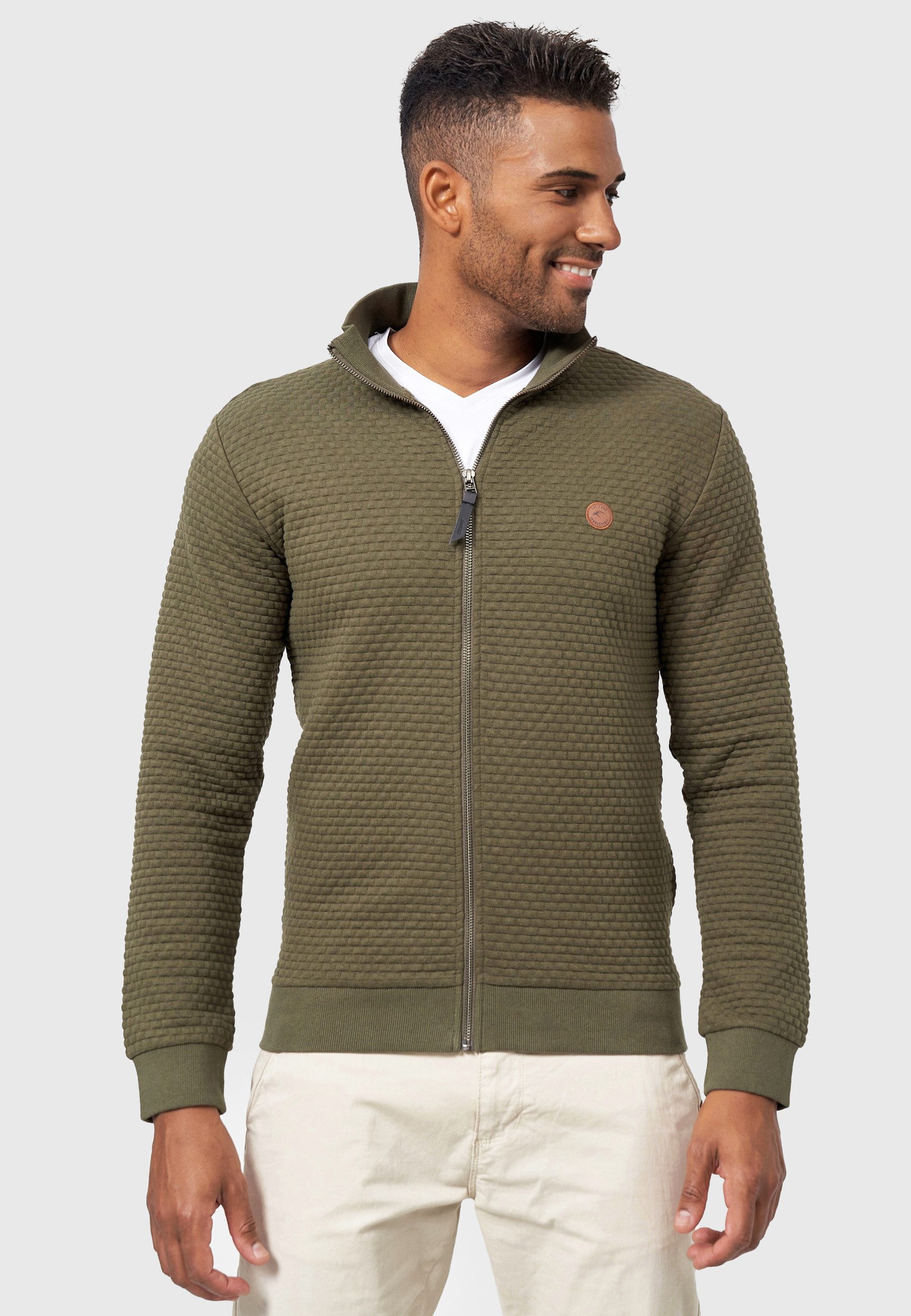 Indicode Sweatjacke Bermie mit strukturierter Oberfläche günstig online kaufen