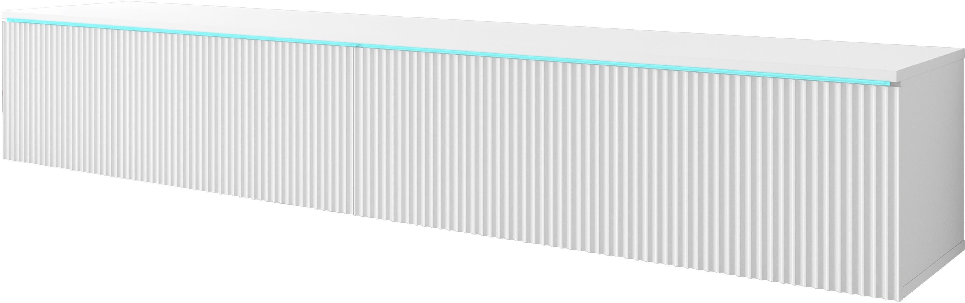 Home affaire Lowboard Vera, wahlweise mit oder ohne Beleuchtung, gefräste MDF Front mit 3D Effekt, stehend und hängend montierbar