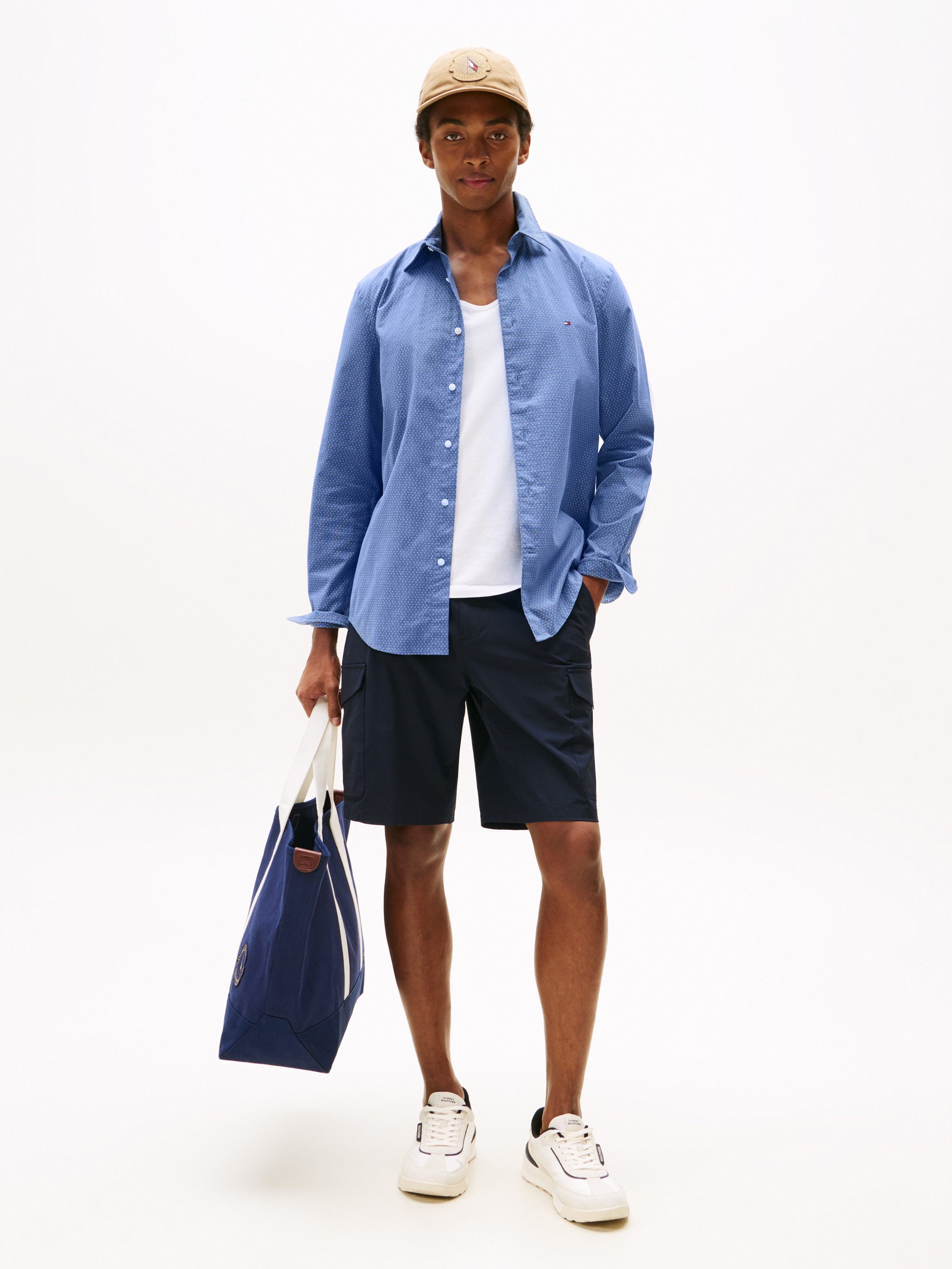 Tommy Hilfiger Langarmhemd FLEX POPLIN MINI PRINT Regular Fit SHIRT regular günstig online kaufen