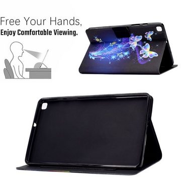 Wigento Tablet-Hülle Für Samsung Galaxy Tab A7 T500 / T505 2020 Motiv 86 Tablet Tasche Kunst Leder Hülle Etuis