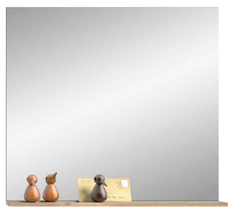 furnling Garderobenspiegel Moskau, 90 x 84 x 16 cm, mit Ablagen in Eicheoptik, Зеркало Garderobe