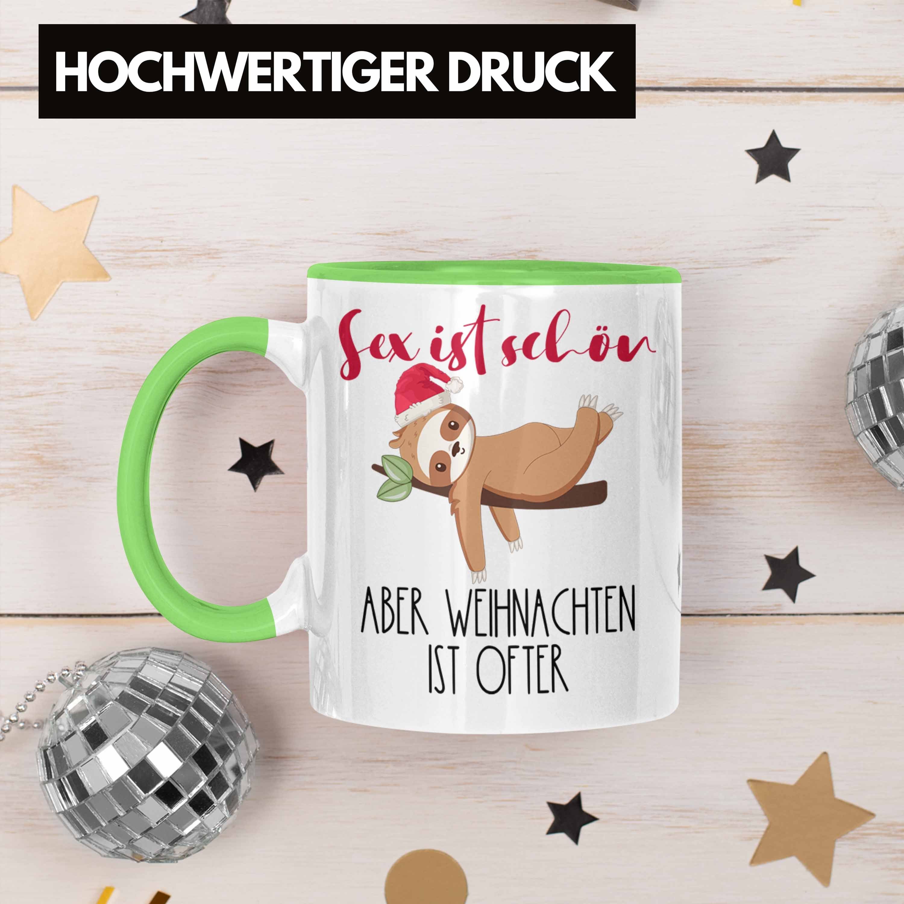 Ist Hu Ist Aber Freunde Öfter Grün Tasse Tasse Schön Geschenk S** mit Weihnachten Trendation