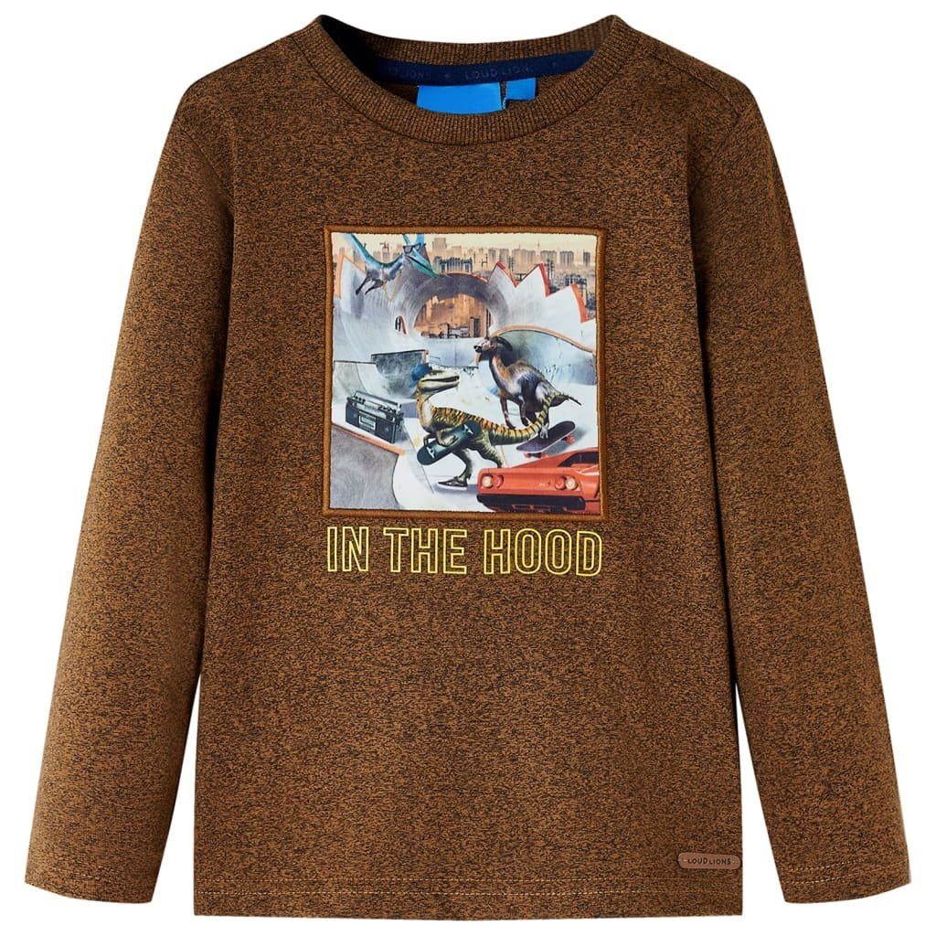 Langarmshirt Kinder-Langarmshirt Cognac Melange 116