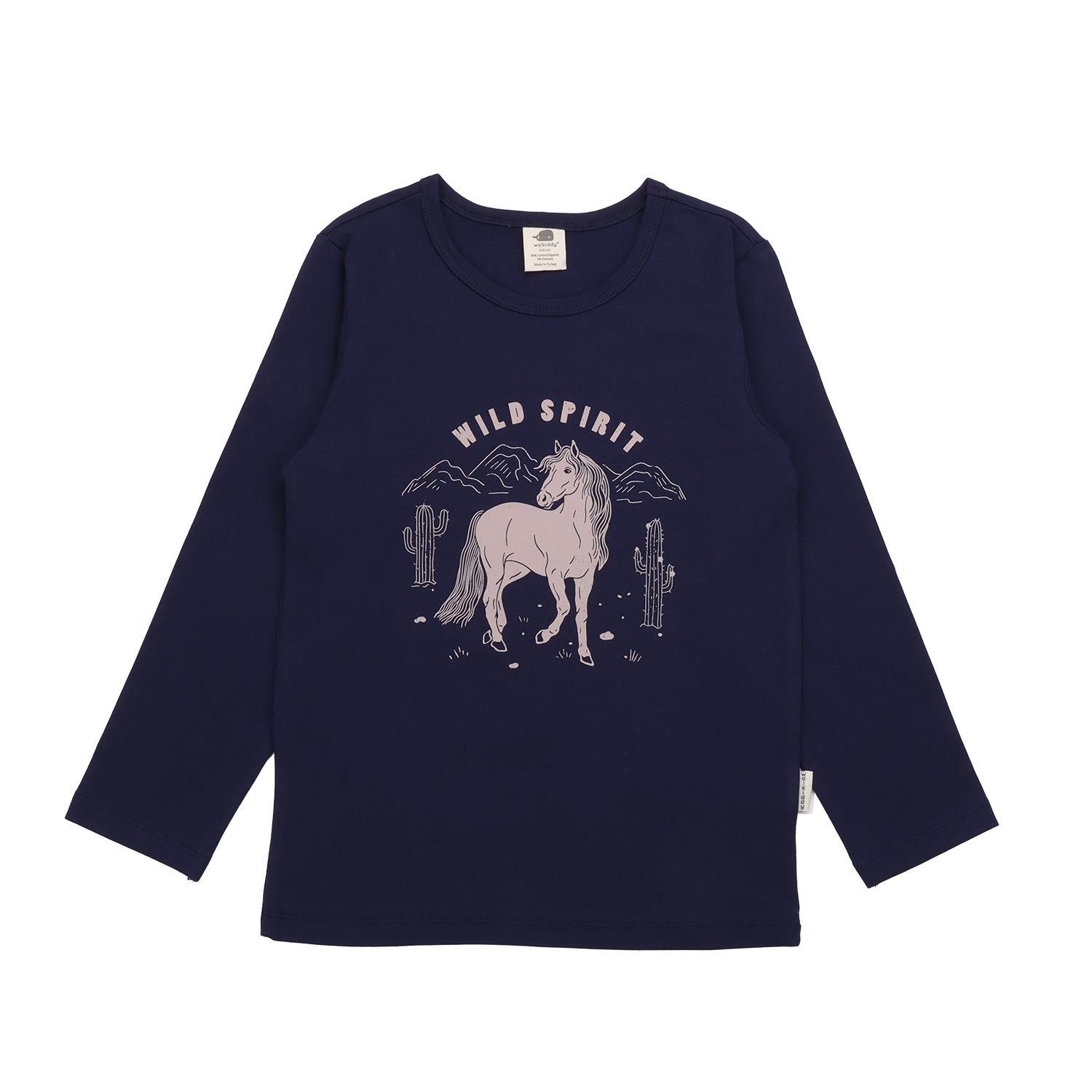 Langarmshirt Walkiddy mit Pferdenmotiv aus Bio Baumwolle