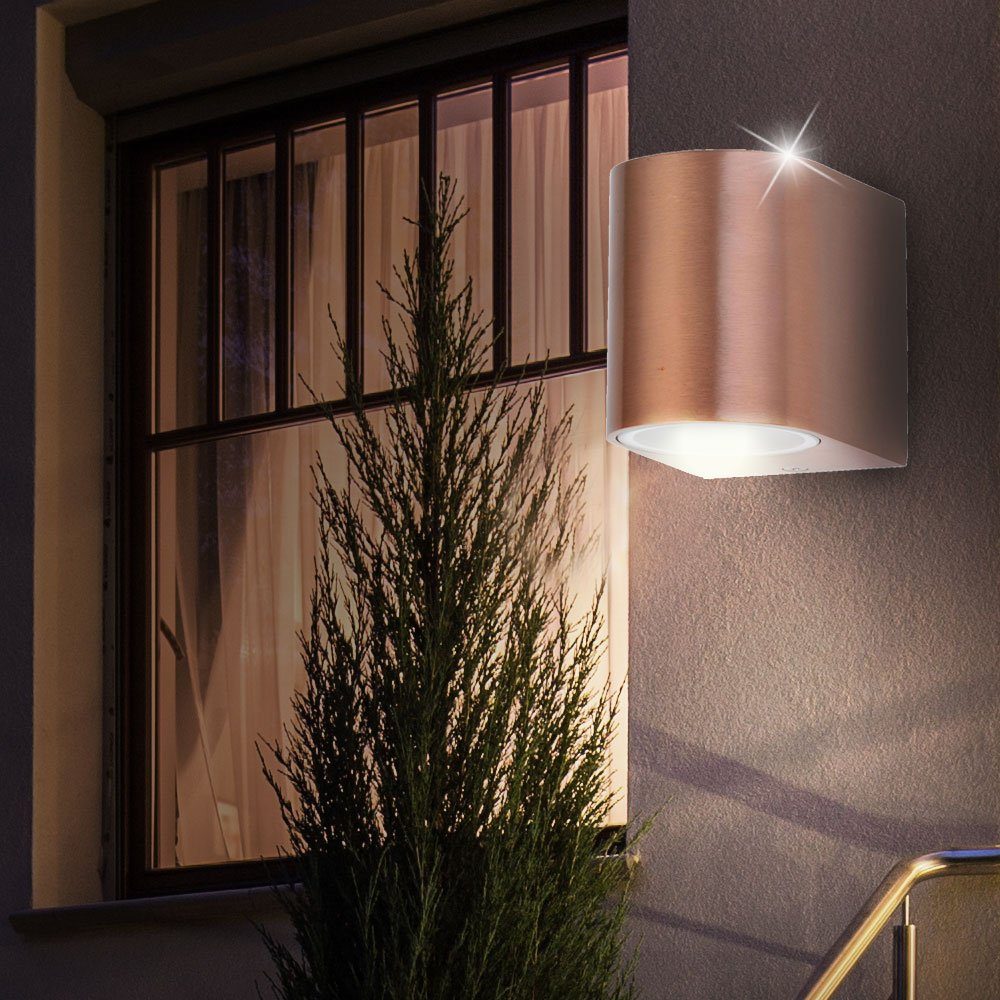 etc-shop Außen-Wandleuchte, Leuchtmittel nicht ALU Strahler Hochwertige Wand Down Beleuchtung inklusive, Außen Lampe Haus