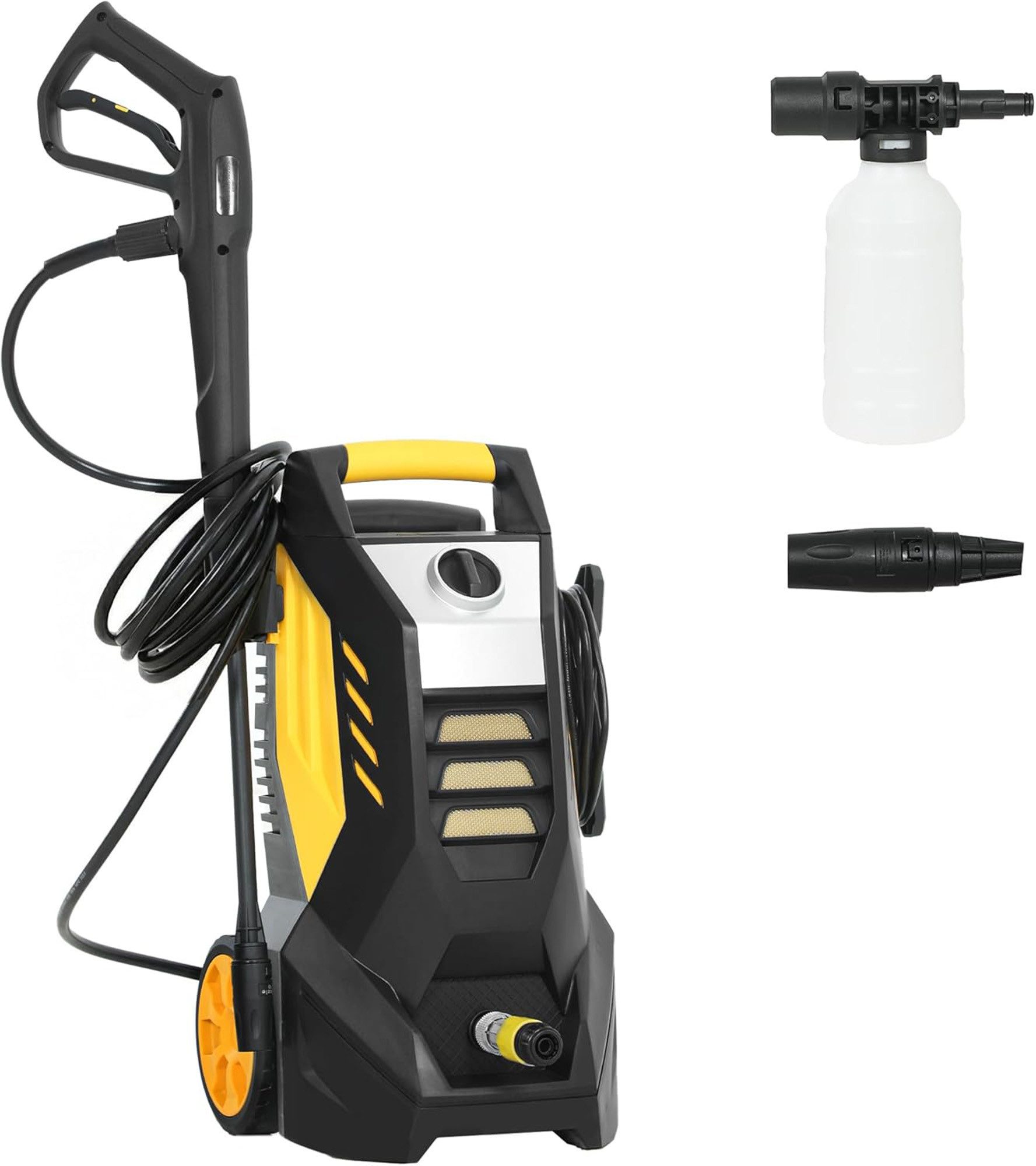 ibettertec Akku-Hochdruckreiniger Hochdruckreiniger, Druckreiniger, tragbarer Druckreiniger, Druck max: 135 bar, (Spar-Set, 1 tlg., tragbar mit Rädern & Griff, automatische Pumpenabschaltung), 1800W starker Motor, Aluminiumpumpe, Überlastungsschutz