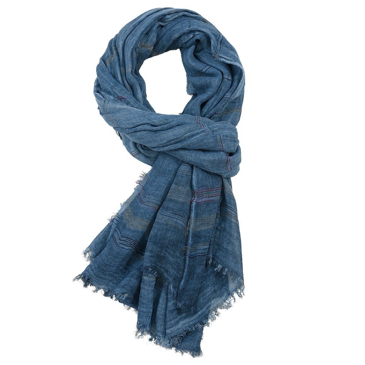 GelldG Modeschal Reversible Warme und weiche Unisex Schal Stola Wrap Solid Color marineblau