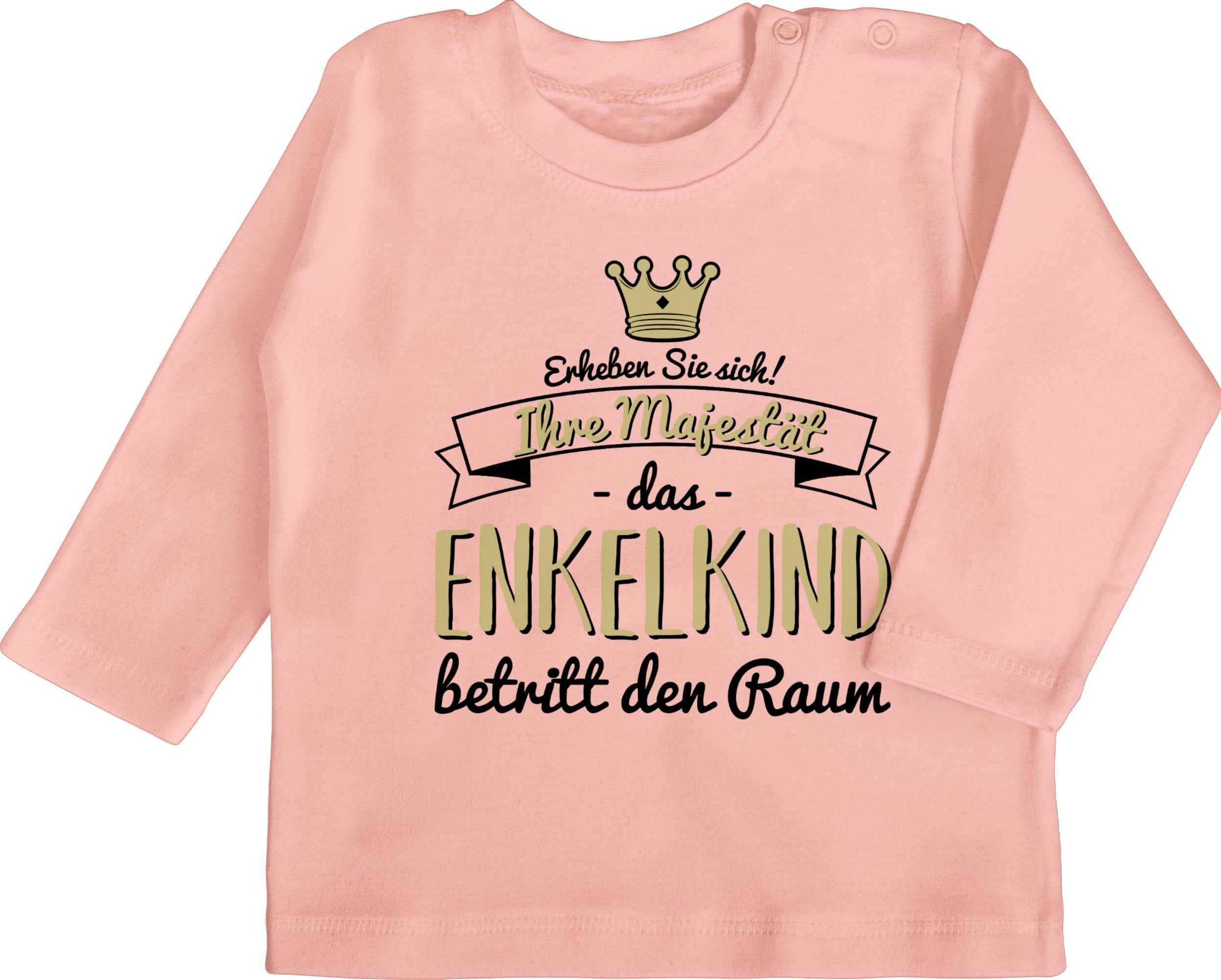 Shirtracer T-Shirt Ihre Majestät das Enkelkind betritt den Raum Sprüche Baby 2 Babyrosa