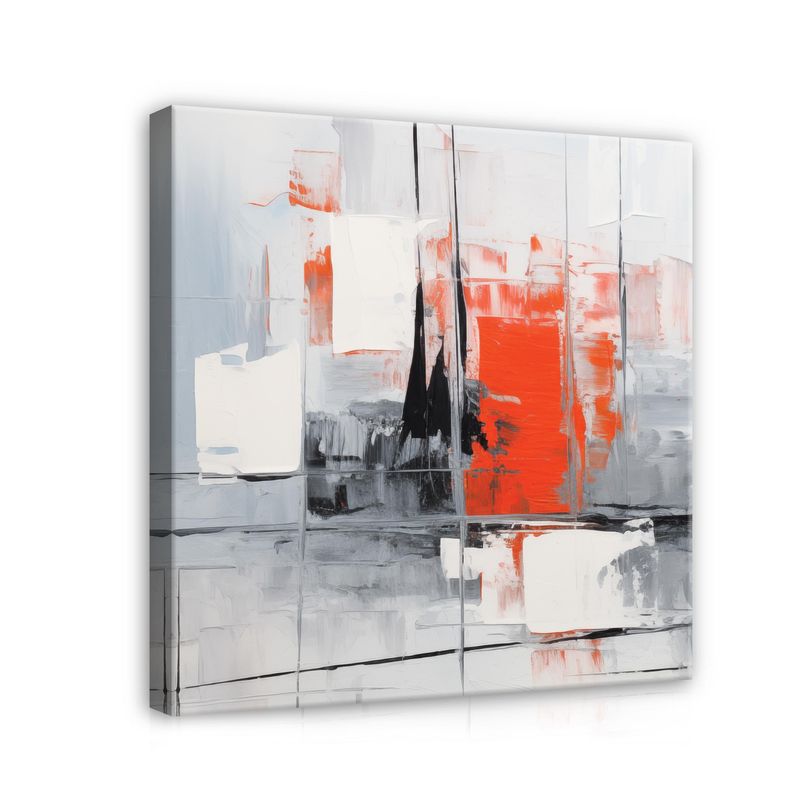 Leinwandbild Abstrakt Grau Loft Kunst Wandbild XXL Leinwandbilder Modern