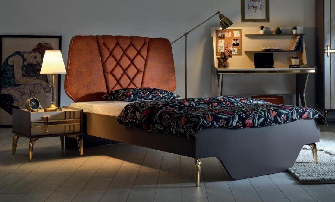 Europa Nachttisch), Made JVmoebel Betten Set Schlafzimmer-Set in (2-St., Design, Bett, Bett Luxus Schlafzimmer Nachttisch Komplett