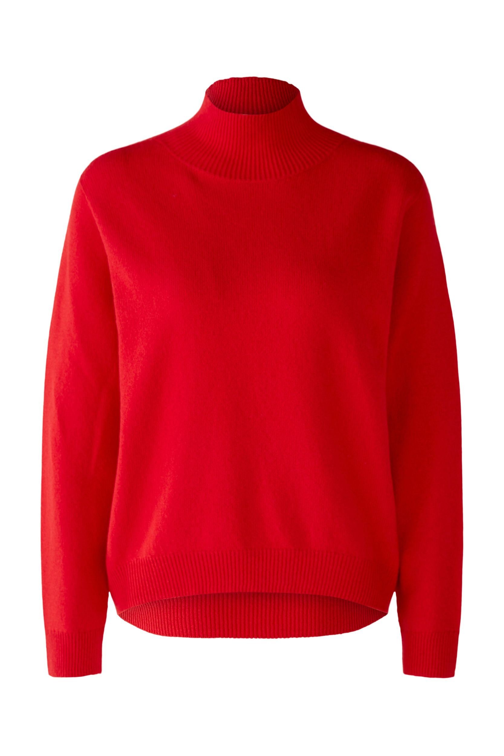 Wollmischung Oui red chinese Stehkragenpullover Pullover