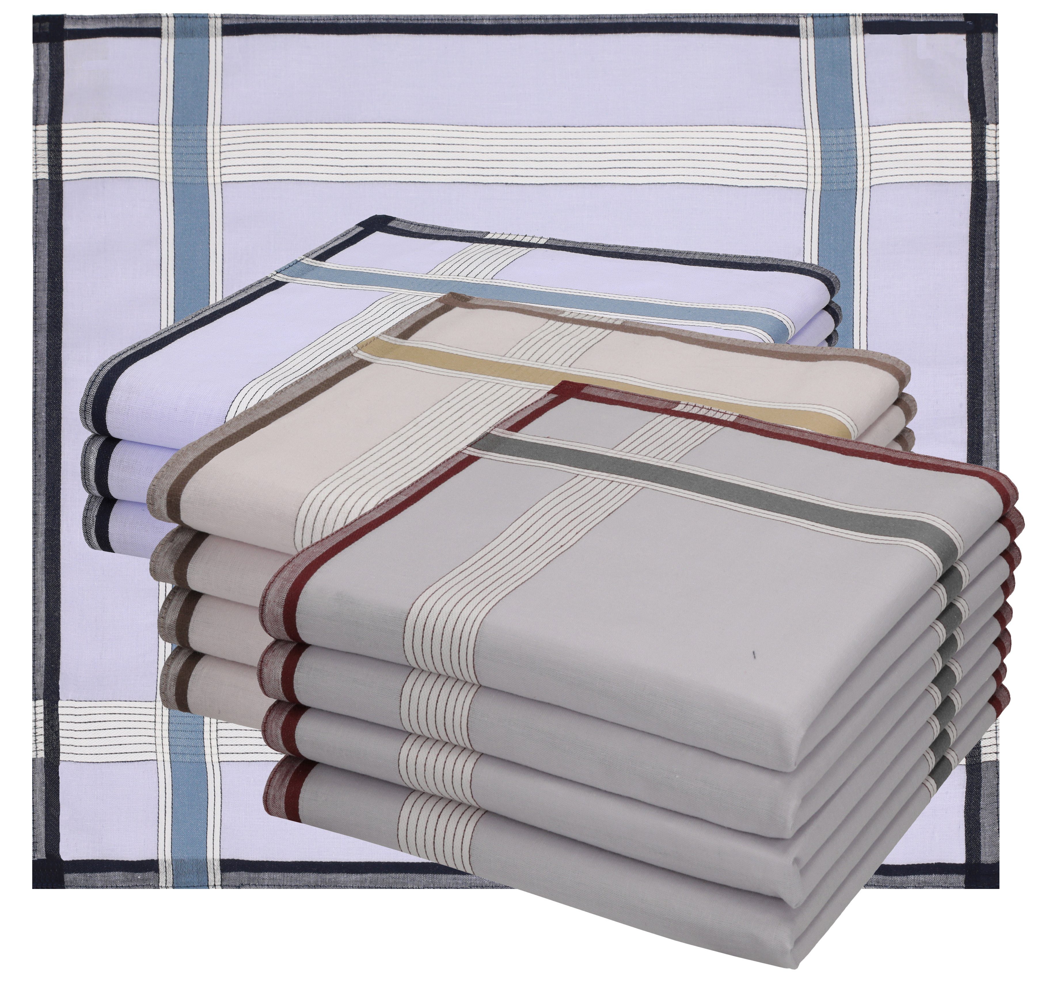Betz Taschentuch Herren Stoff Taschentücher Set Leo 1 Dessin 7 Größe 40x40 cm, (Set, 12-St. 12 Taschentücher), 100% Baumwolle