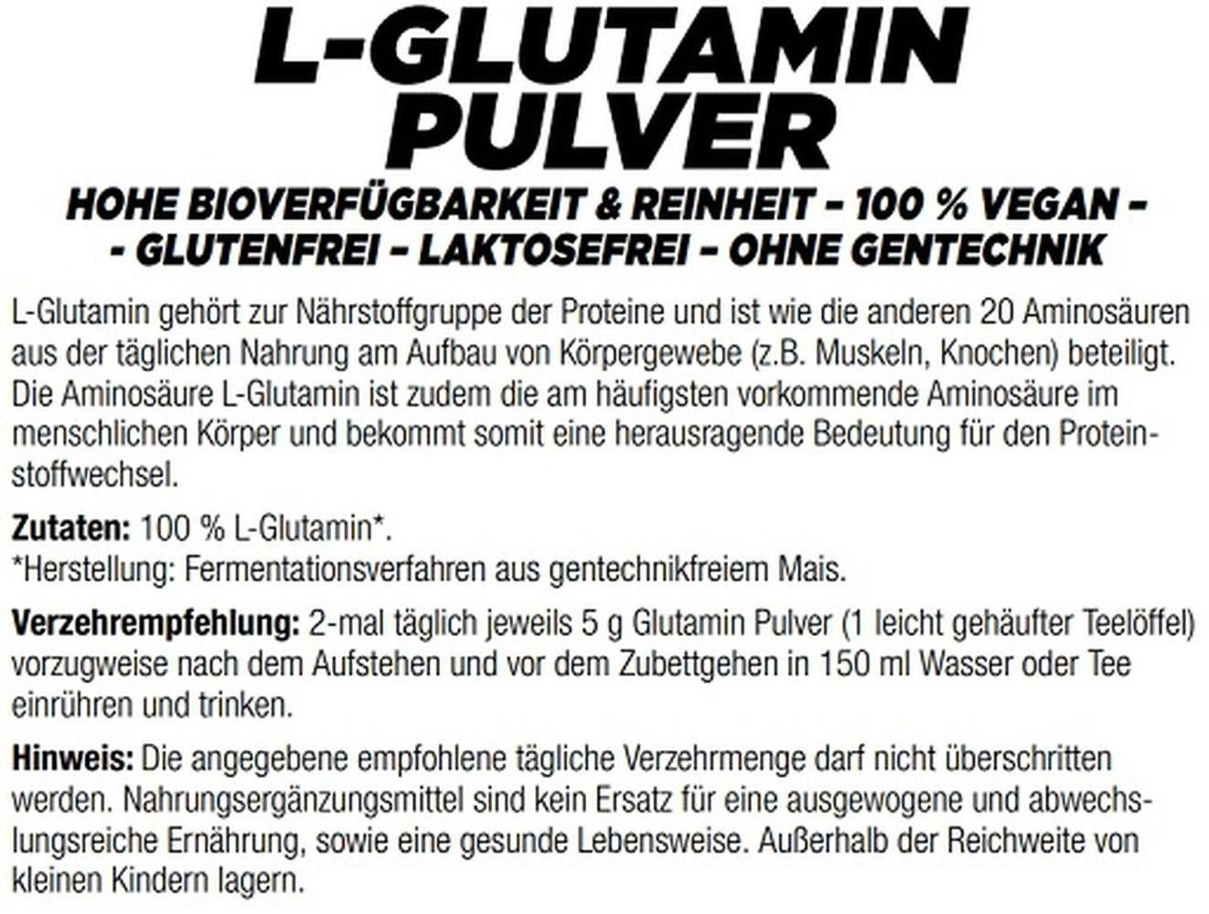 MySupps MySupps Glutamine 500g Pulver, 500.0 g