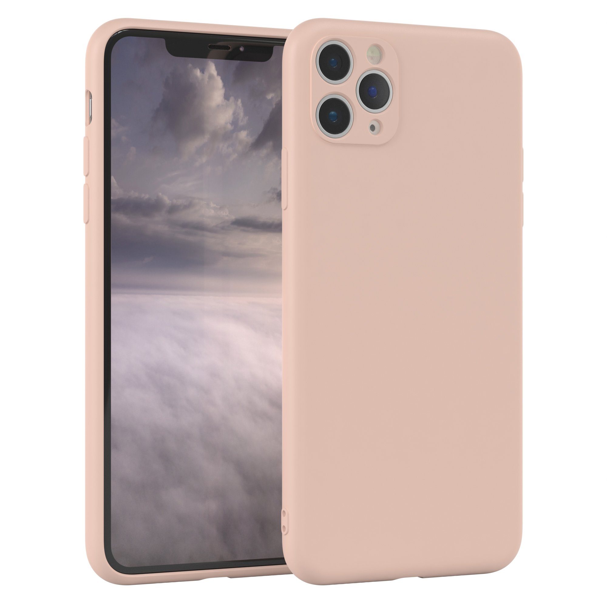 EAZY CASE Handyhülle für Apple iPhone 11 Pro Max Hülle Silikon 6,5 Zoll, Silikon Schutzhülle mit Kameraschutz kratzfest bumper Rosa Altrosa