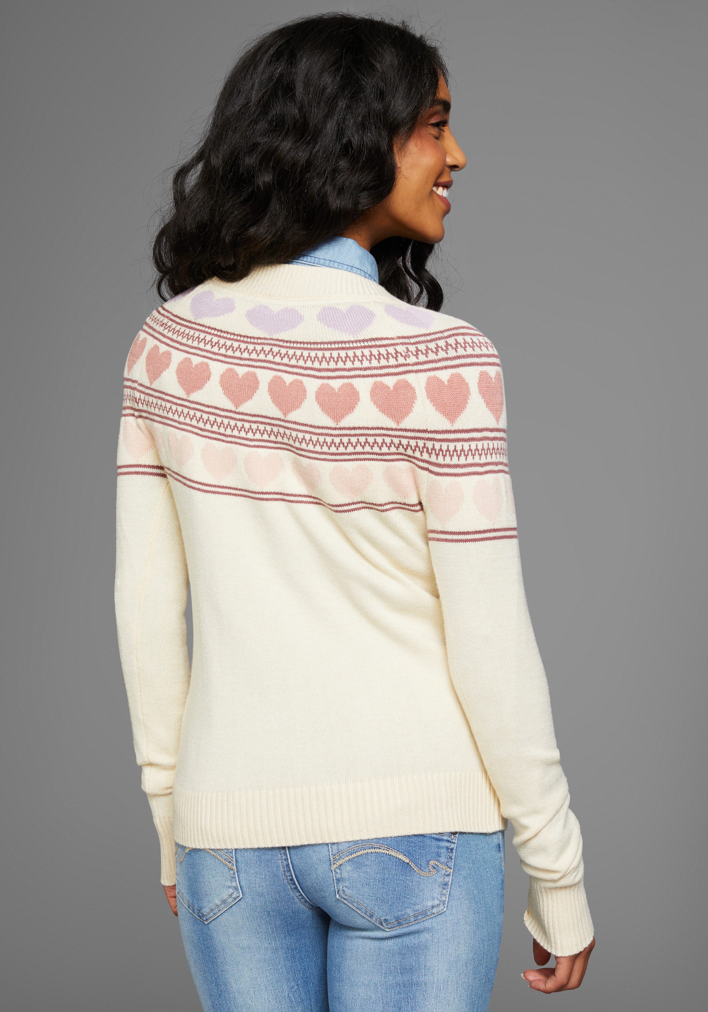 KangaROOS Norwegerpullover mit Herzen günstig online kaufen