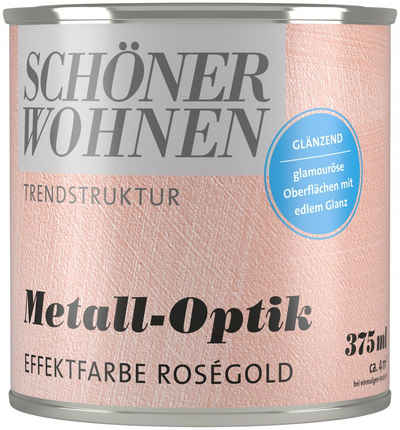 SCHÖNER WOHNEN-Kollektion Wand- und Deckenfarbe Trendstruktur Metall-Optik, 375 ml, glänzende Effektfarbe für metallischen Look