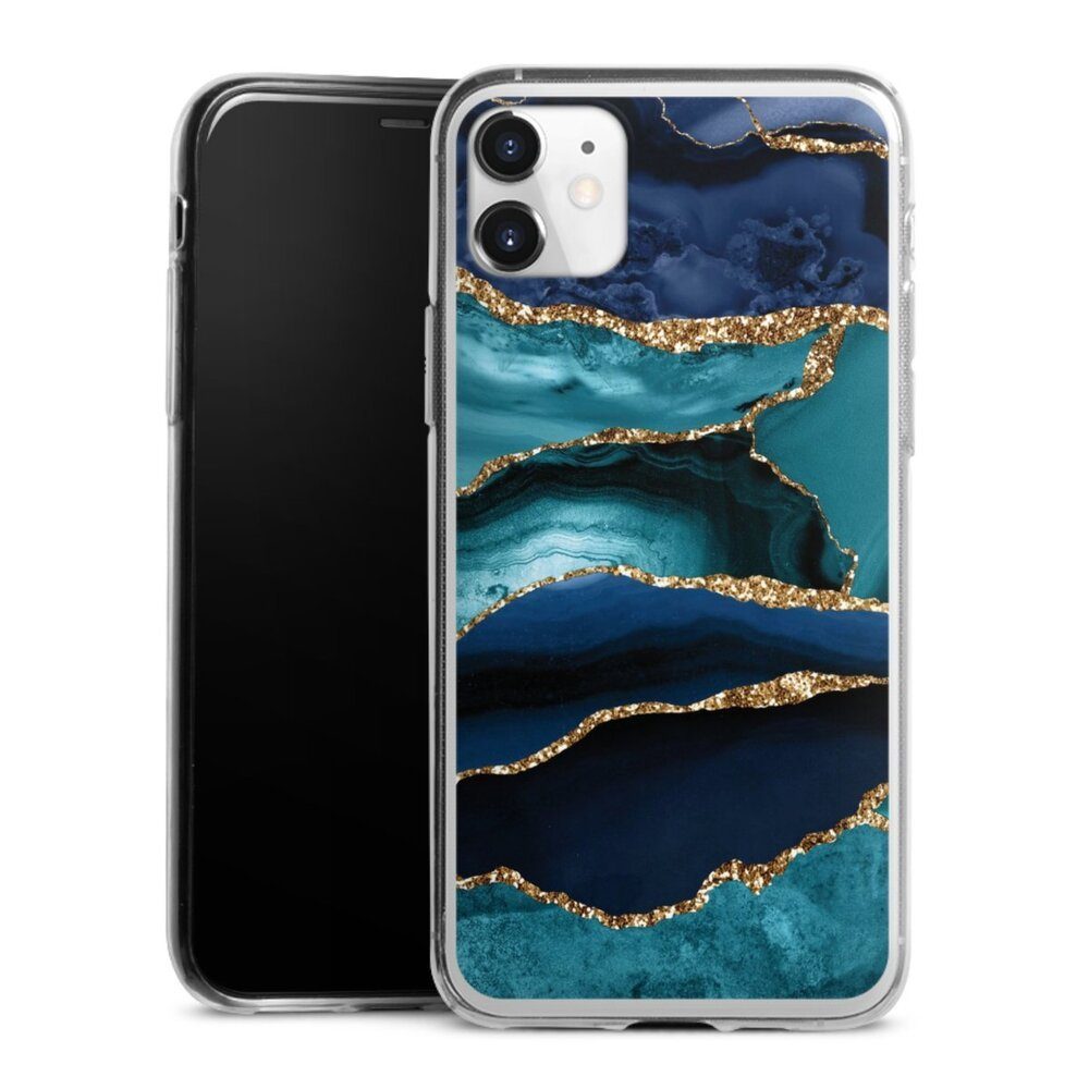 DeinDesign Handyhülle Marmor Trends Glitzer Look, Apple iPhone 11 Slim Case Silikon Hülle Ultra Dünn Schutzhülle