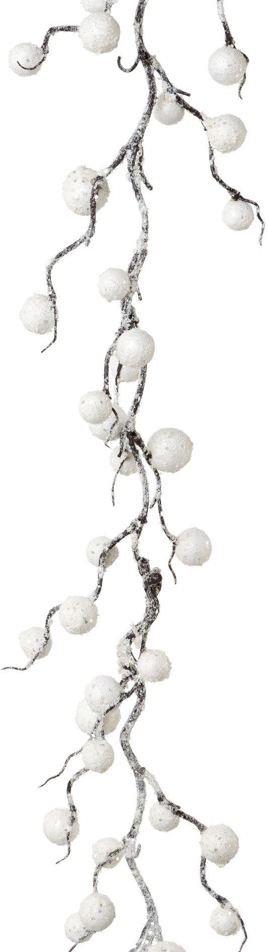 Girlande Weihnachtsgirlande Schneekugel, Länge cm Winterliche in Kunstpflanze Weihnachtsdeko, Creativ 180 deco, beschneiter Optik,
