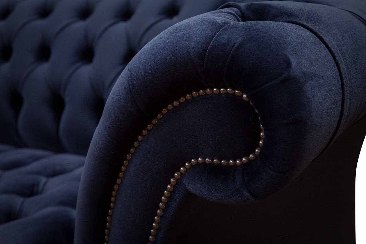 JVmoebel Sofa Luxus Sofa Dreisitzer Blau Couchen Stil Stoff Textil In Europe Couch Möbel, Sofas Made