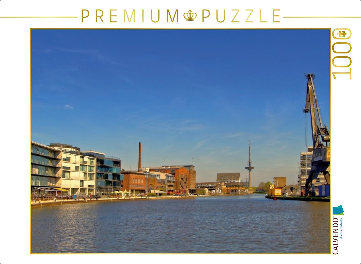 Puzzle CALVENDO Puzzle Münster - Ein Mischung aus Kunst, Kultur, Restaurants und Szeneclubs machen den Reiz des Stadthafens aus. 1000 Teile Lege-Größe 64 x 48 cm Foto-Puzzle Bild von Paul Michalzik