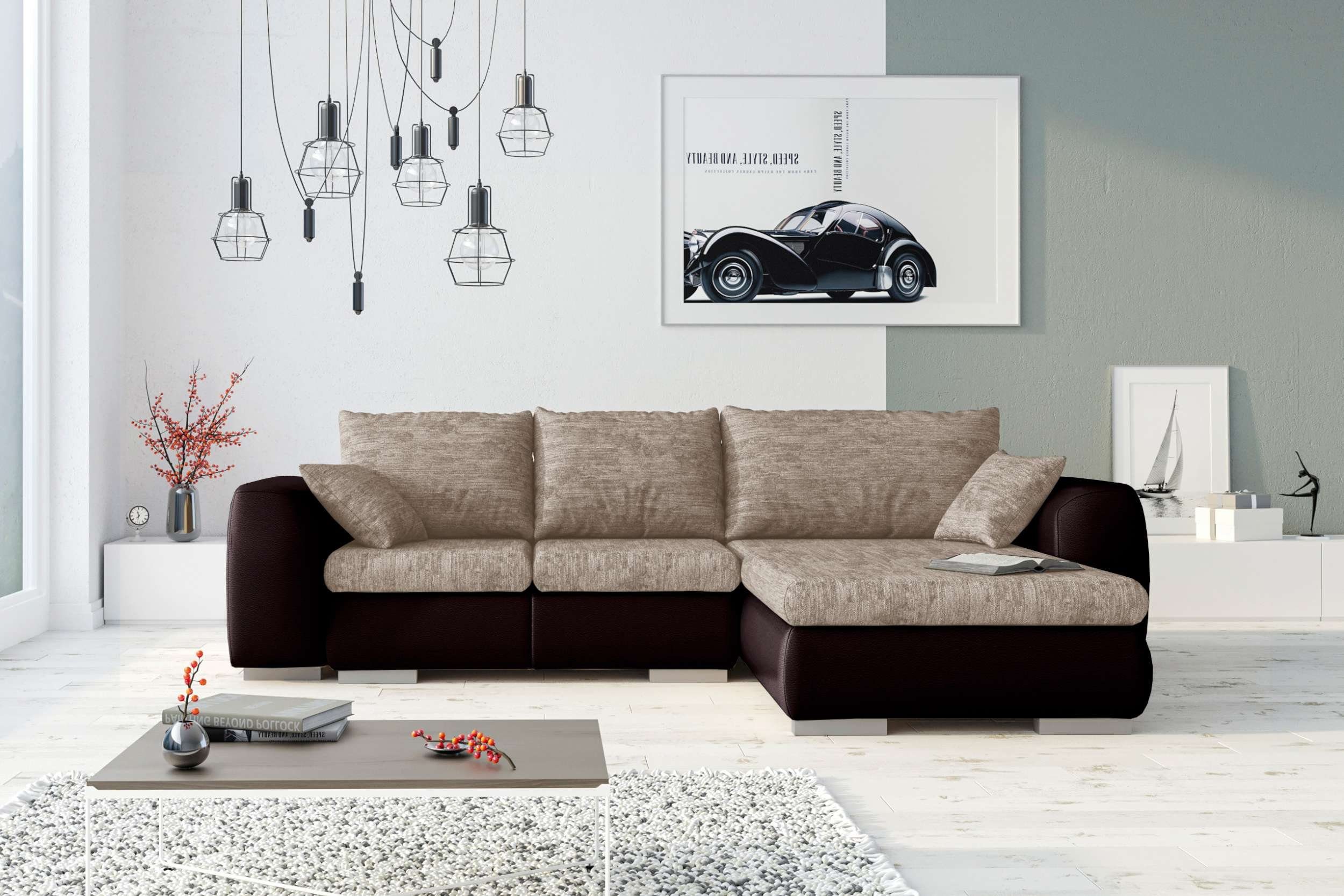 Bettfunktion, und oder mane Raum stellbar, im links L-Form, Eckcouch, Stylefy rechts frei Bettkasten mit Wellenfederung, mit Design Modern bestellbar, Ecksofa Salturo,