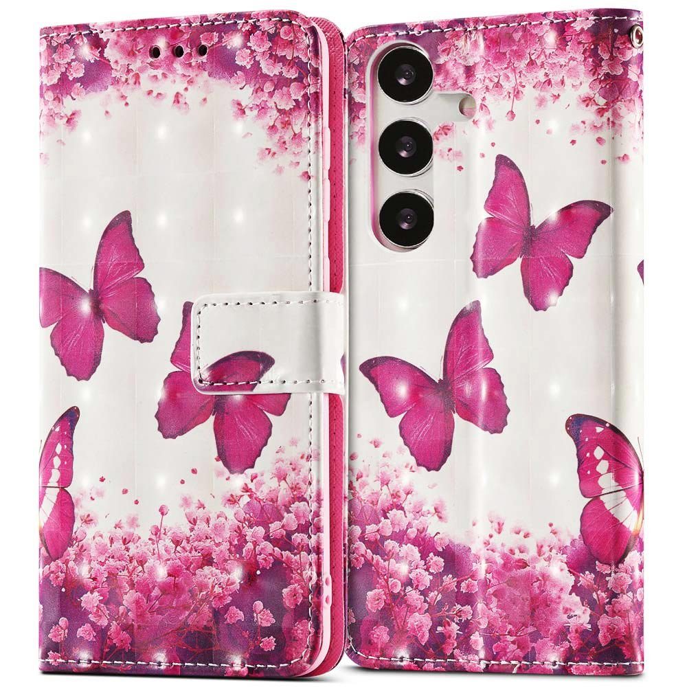 FITSU Handyhülle Handytasche für Samsung Galaxy A04s Schmetterling Motiv 6,5 Zoll, Flipcase für Samsung A04s Handyhülle, Handytasche mit Kartenfach