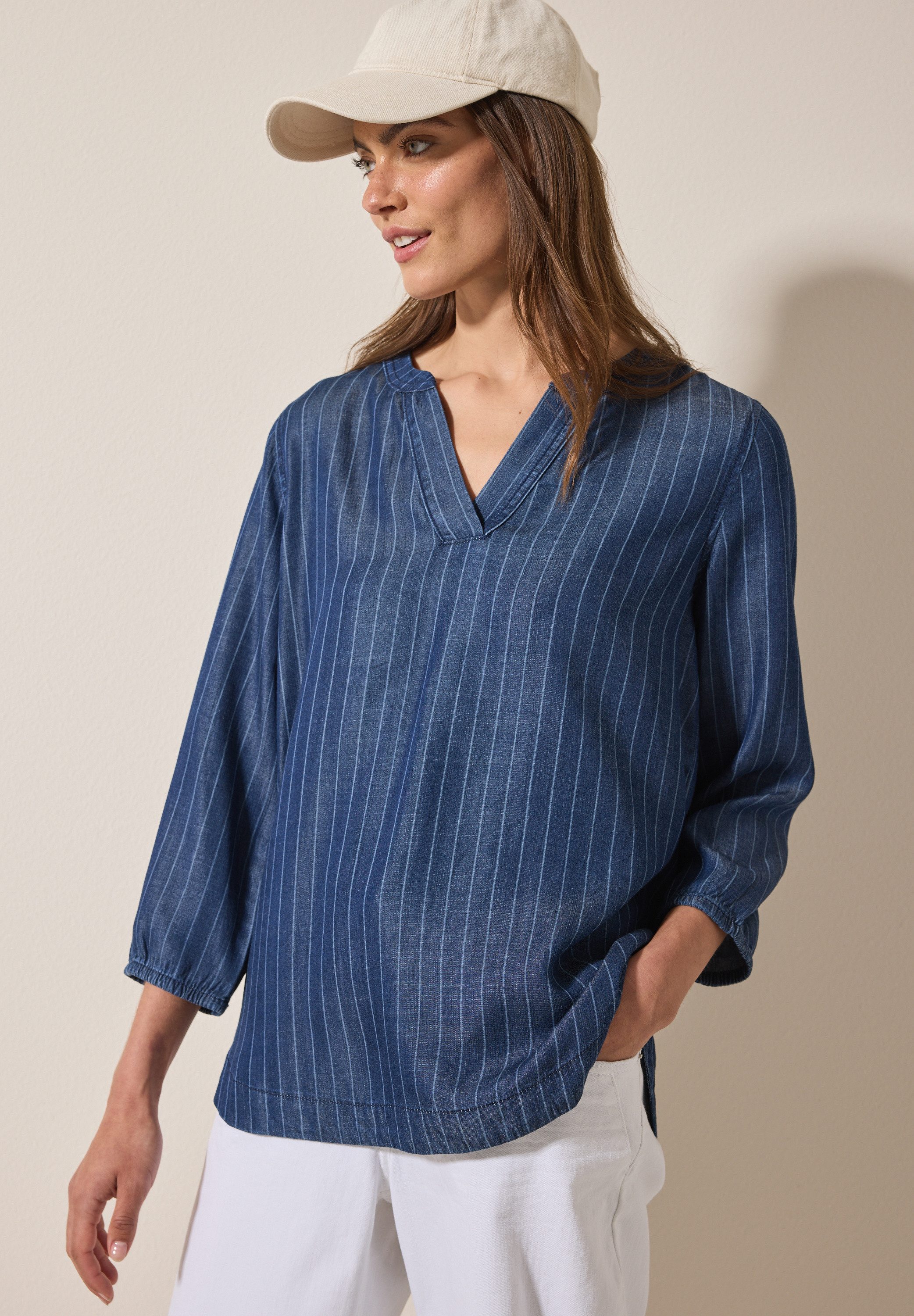 CECIL Jeansbluse mit 3/4 Ärmeln