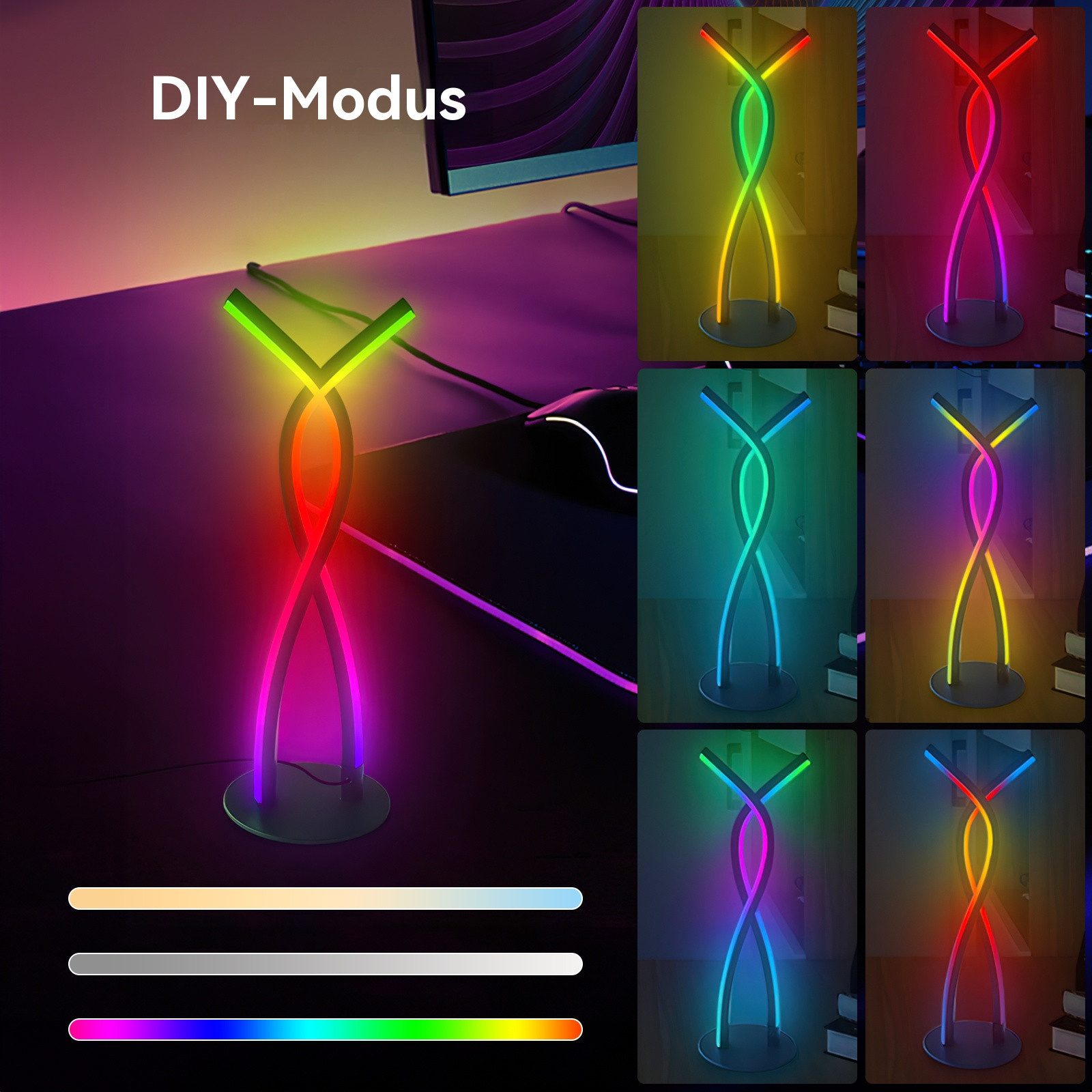 BlingBin LED Tischleuchte RGB Nachttischleuchte Modern, günstig online kaufen
